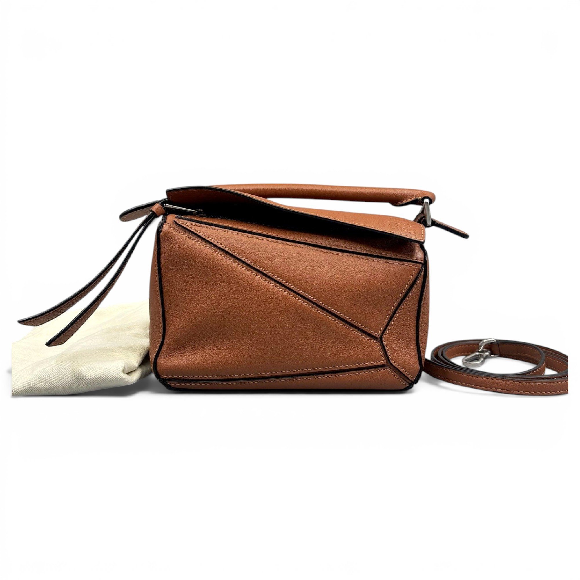 Puzzle leather handbag