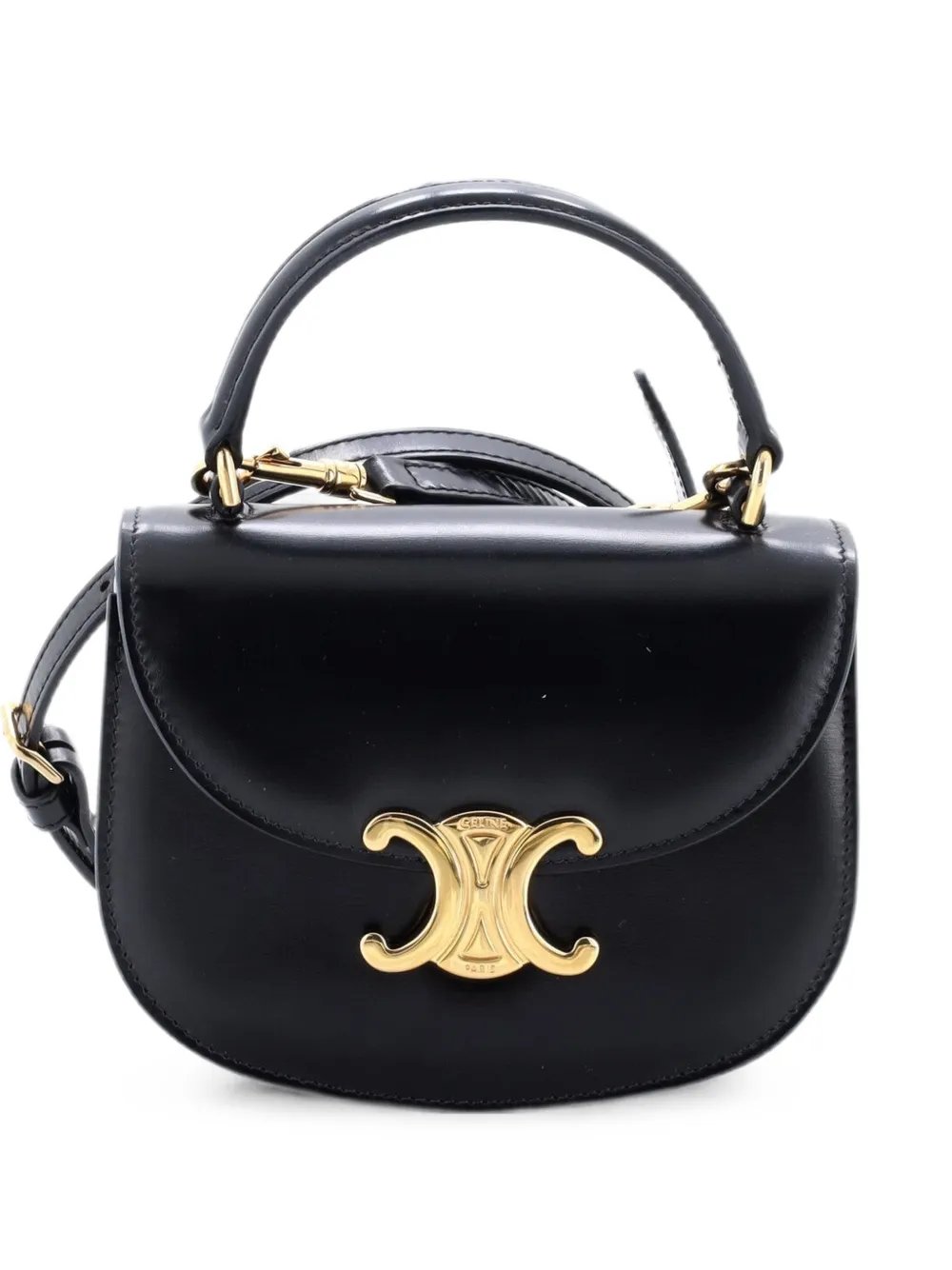 Triomphe Besace Clea Top Handle Flap Bag Leather Mini satchel