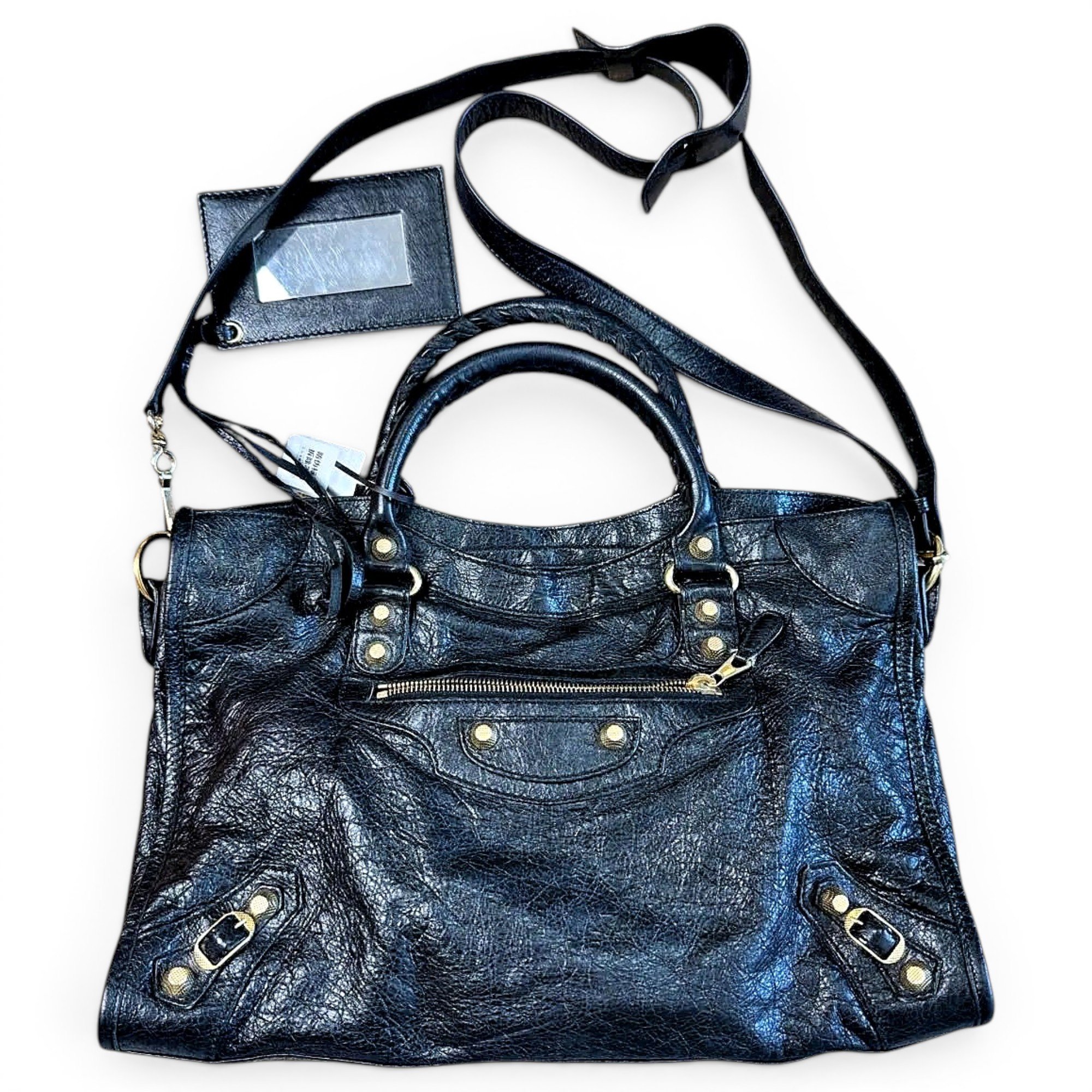 City leather handbag