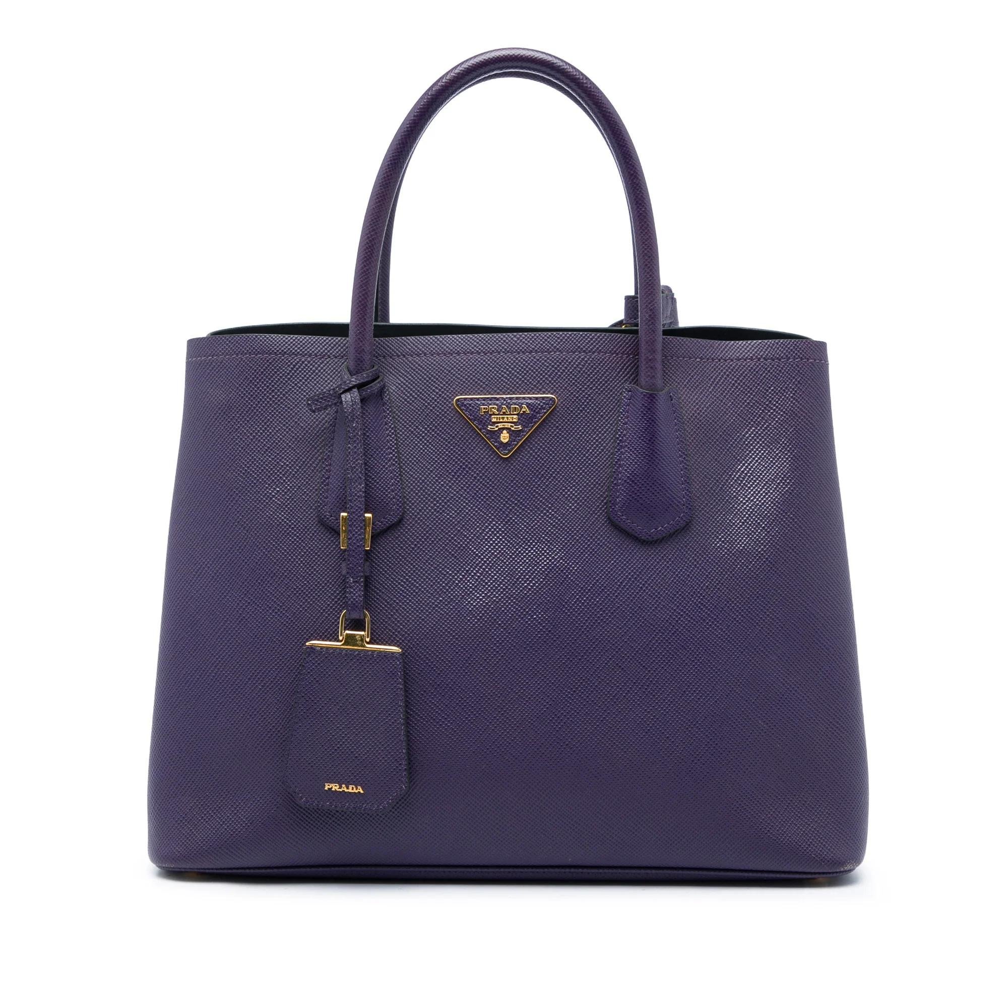 Double leather handbag