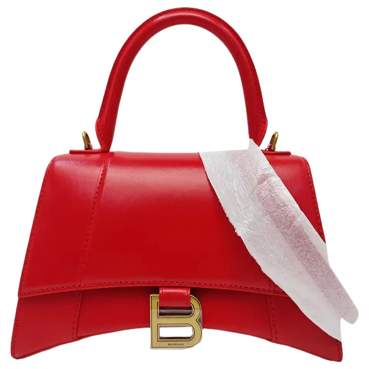 Hourglass leather handbag
