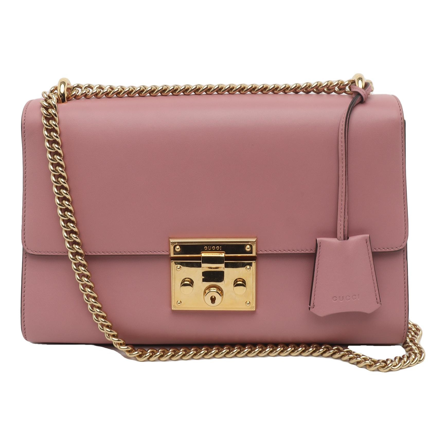 Padlock leather crossbody bag