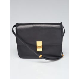 Celine Celine Black Calfskin Leather Large Classic Box Bag