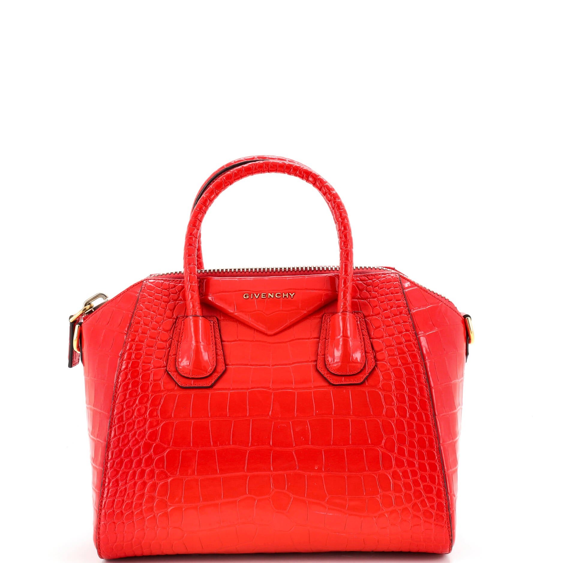 Antigona Bag Crocodile Embossed Leather Small