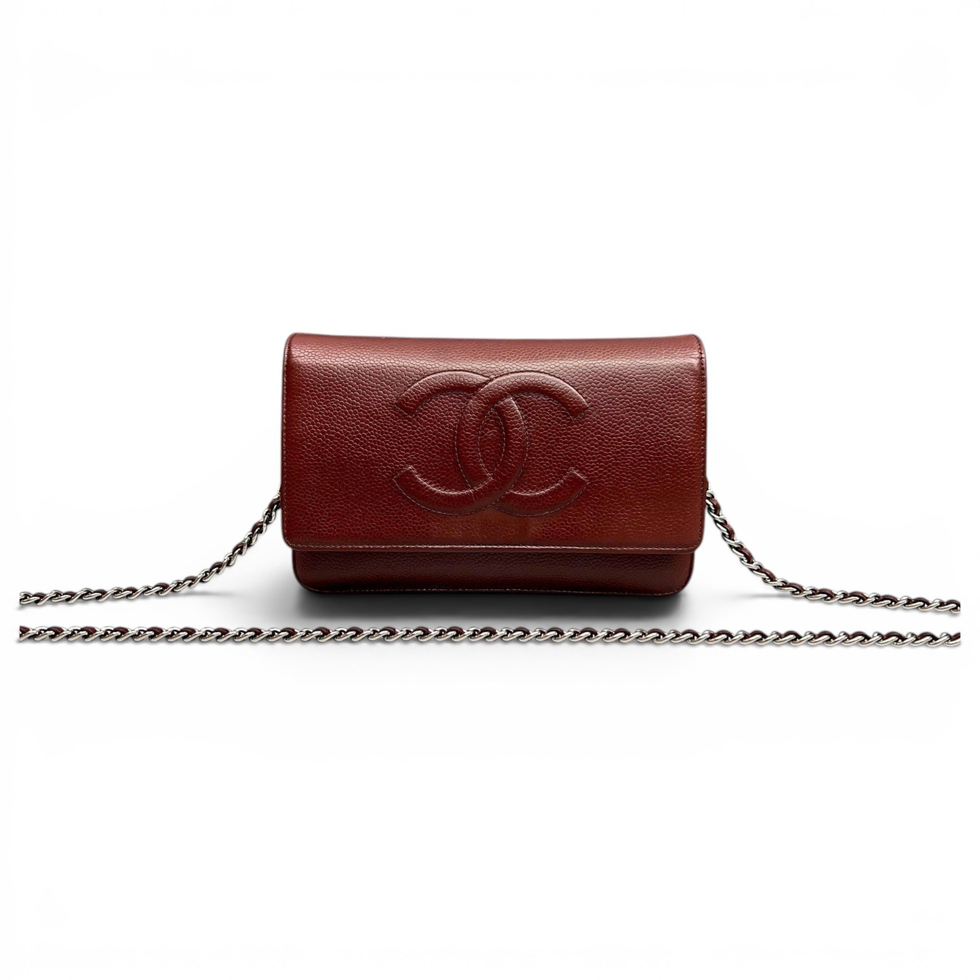 Wallet On Chain Double C leather crossbody bag