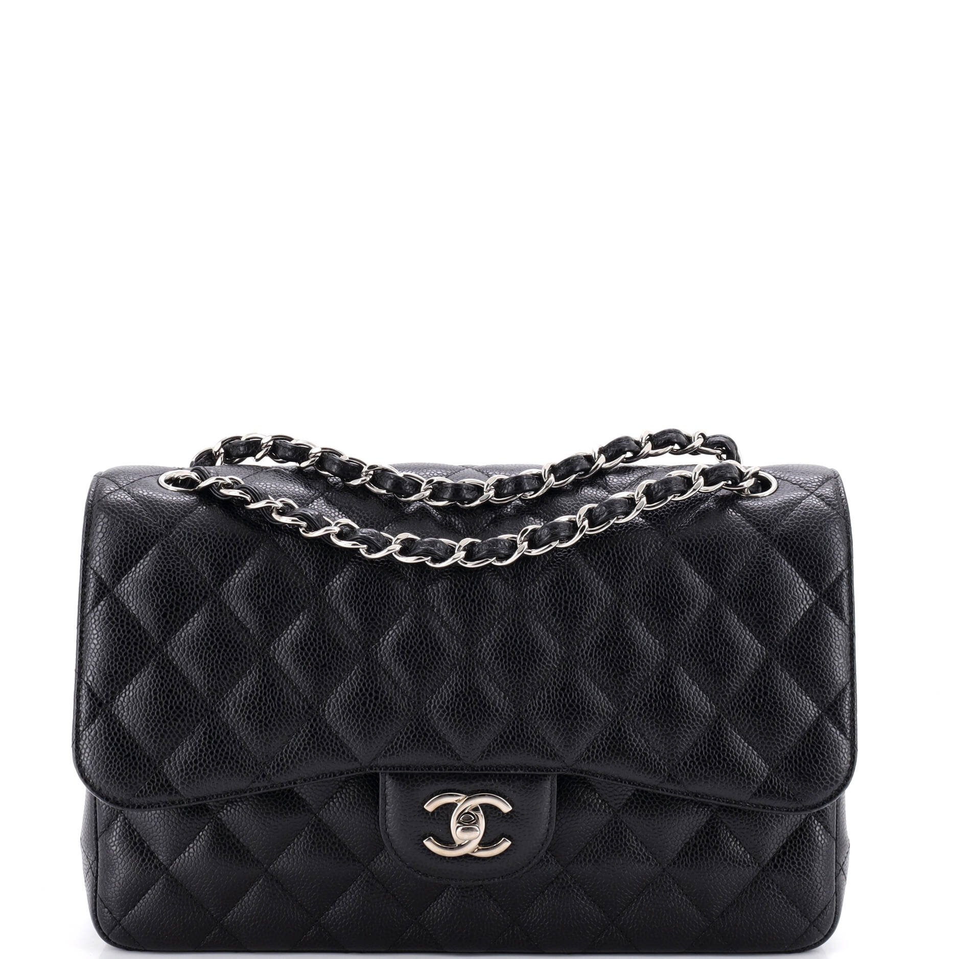 Classic Double Flap Bag Quilted Caviar Jumbo
