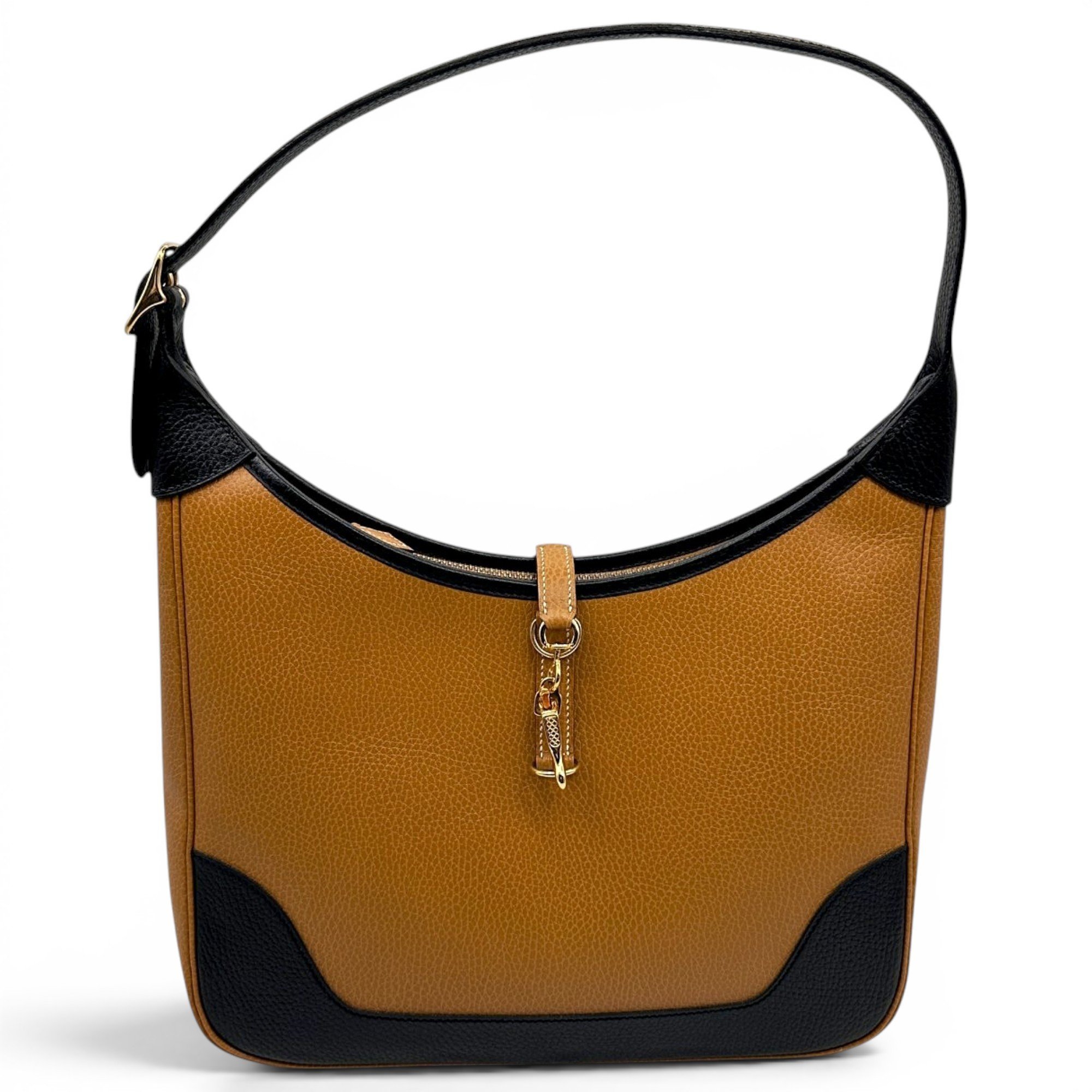 Trim leather handbag