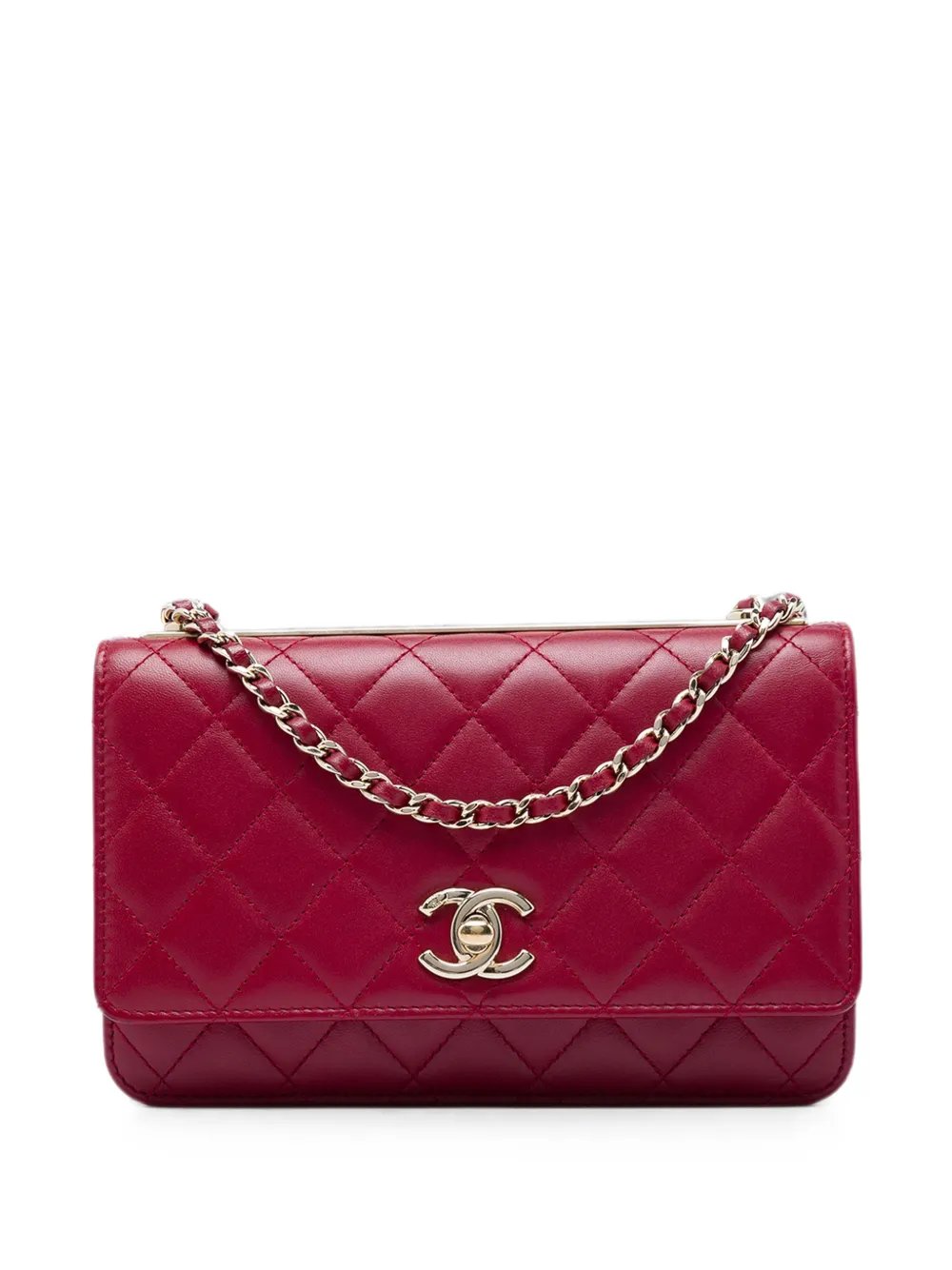 2017-2018 Quilted Lambskin Trendy CC Wallet On Chain crossbody bag