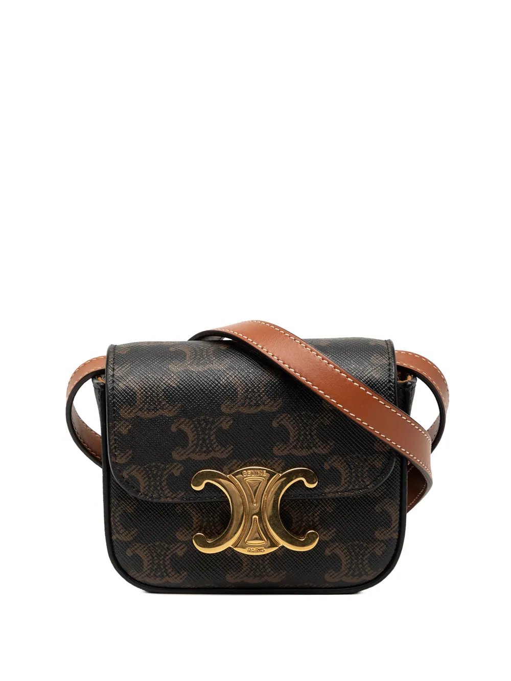 2021 Mini Triomphe Coated Canvas Claude crossbody bag