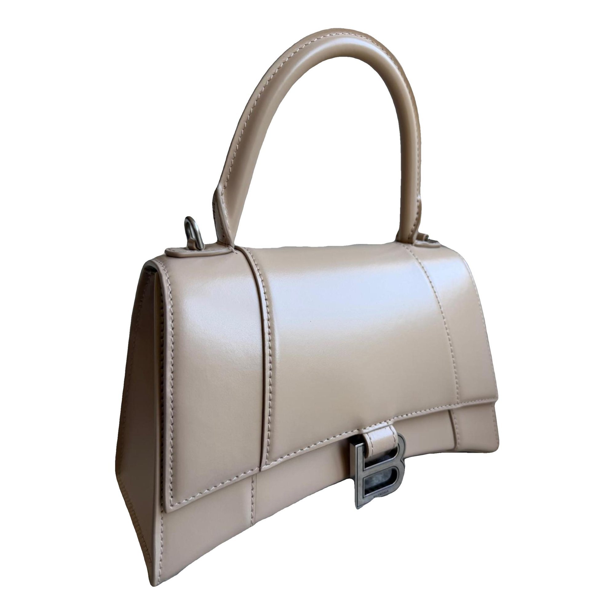 Hourglass leather handbag