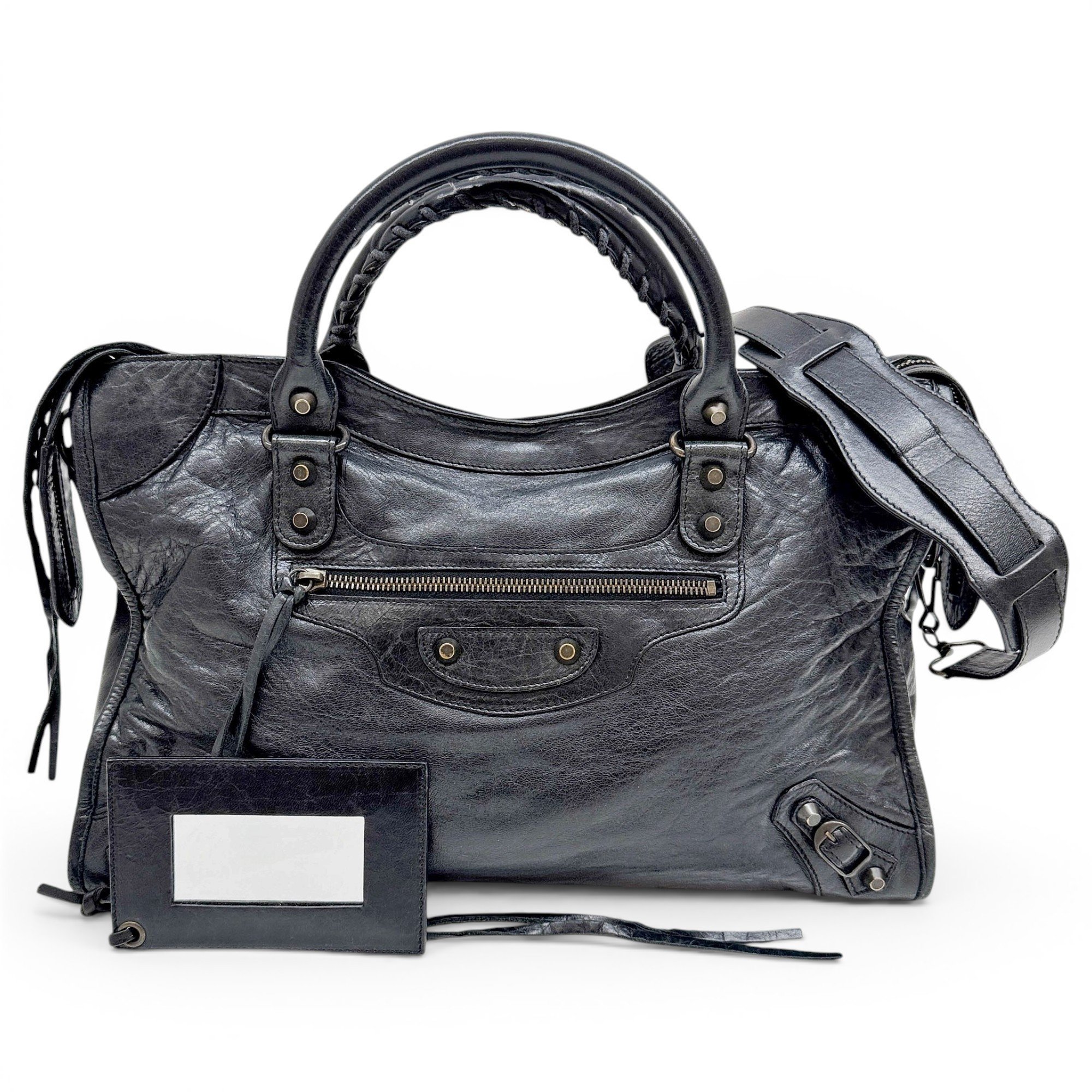 City leather handbag