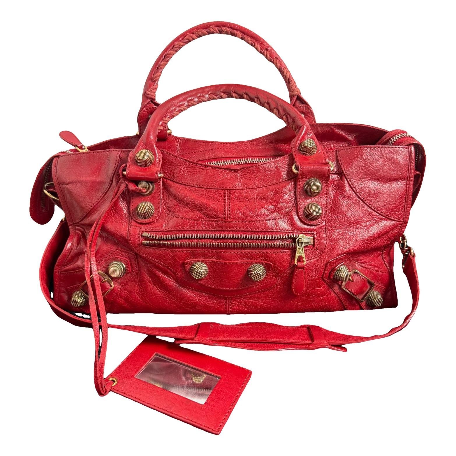 City leather handbag