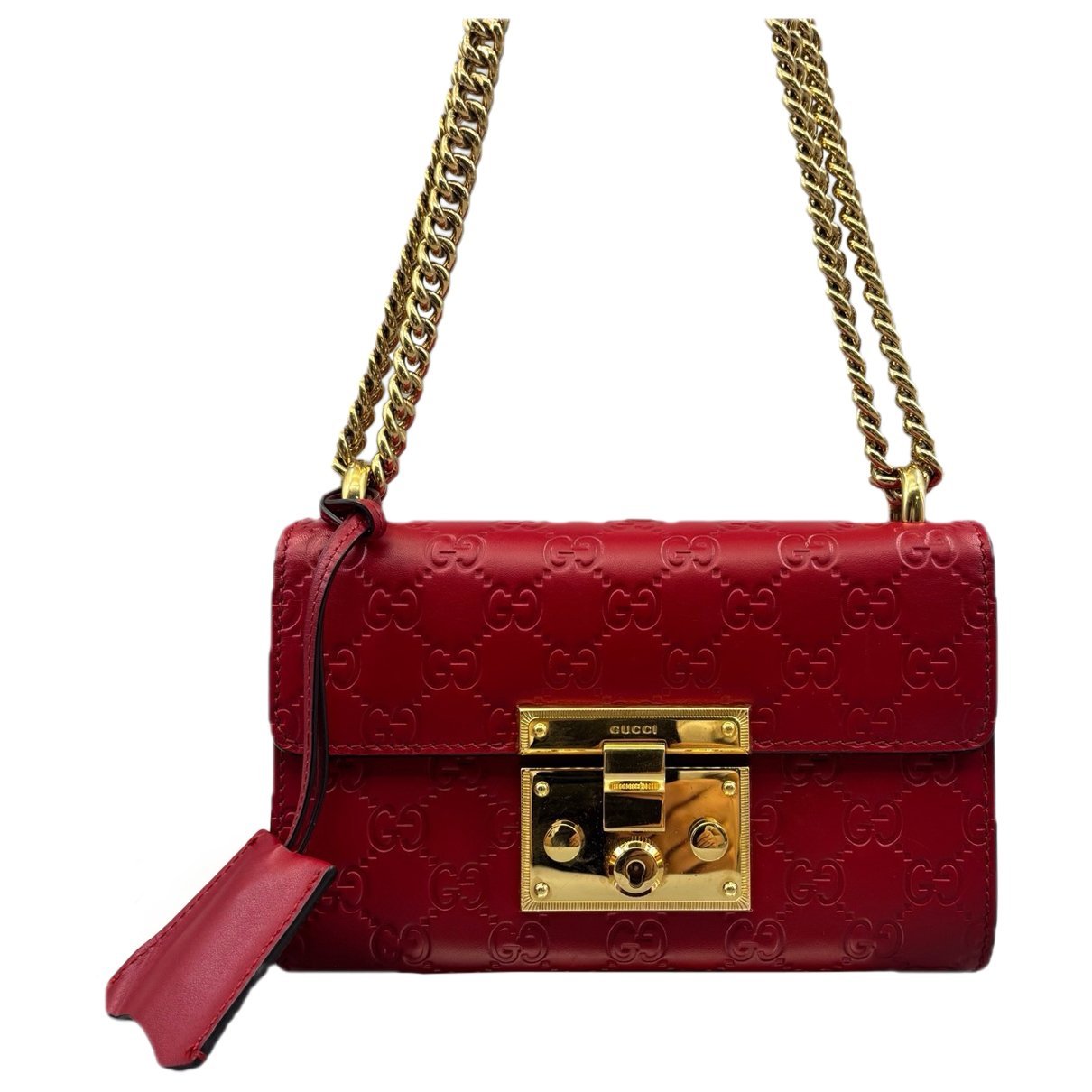 Padlock leather handbag