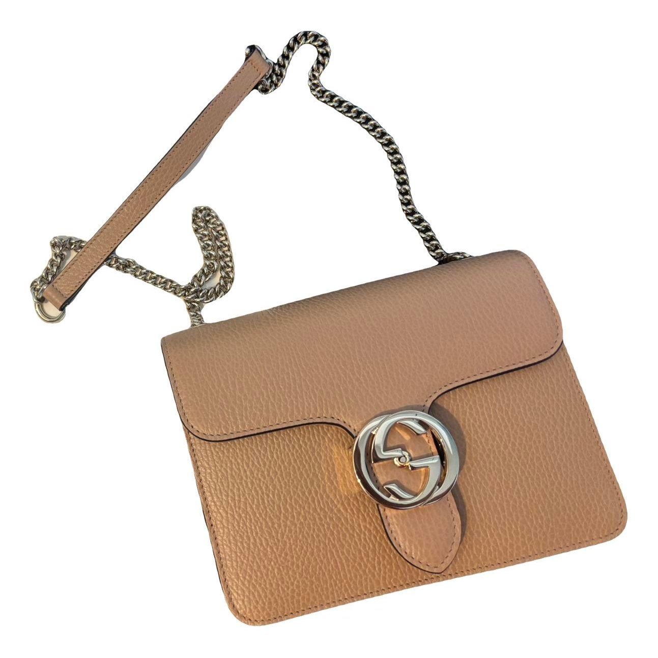 Interlocking leather handbag