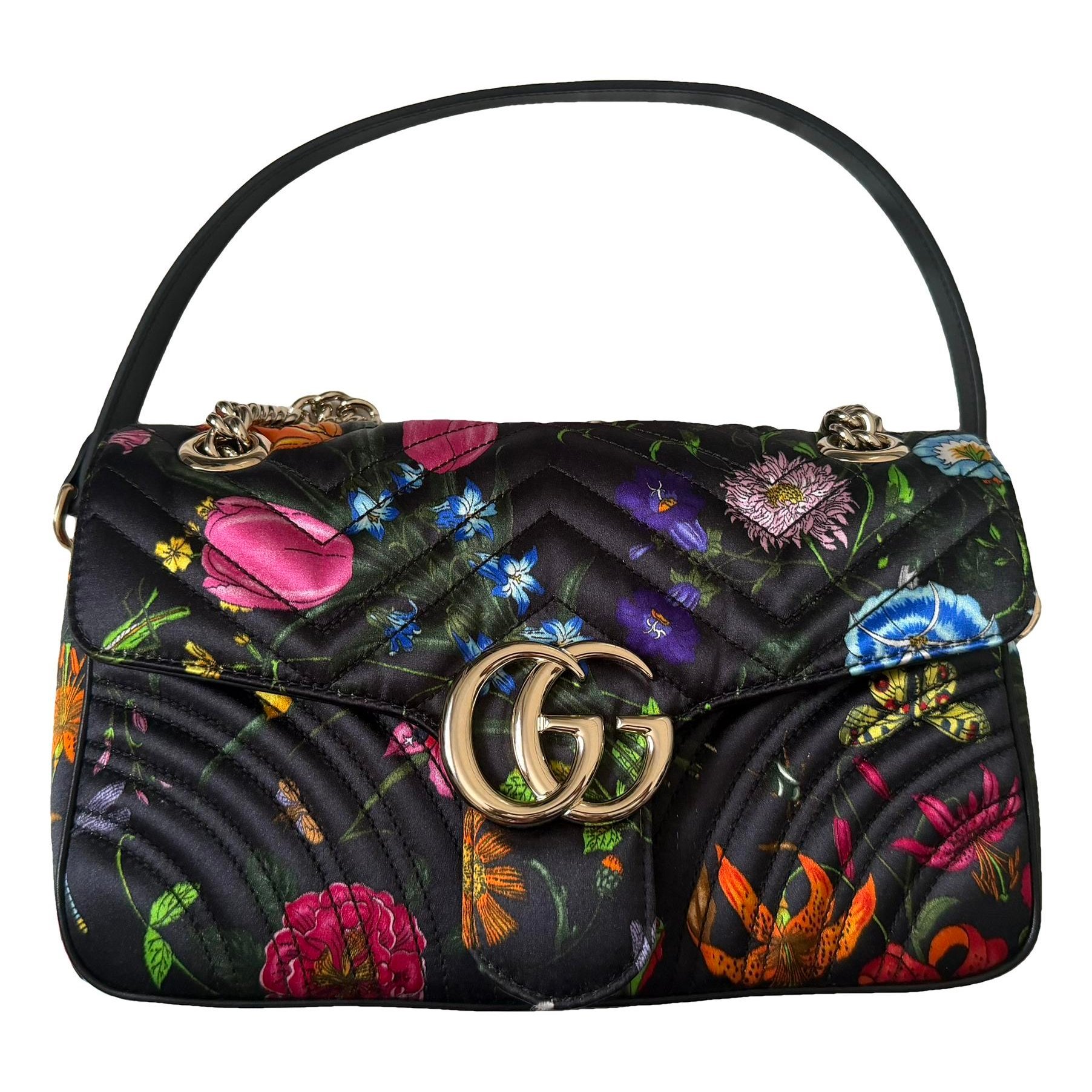 GG Marmont Flap silk handbag