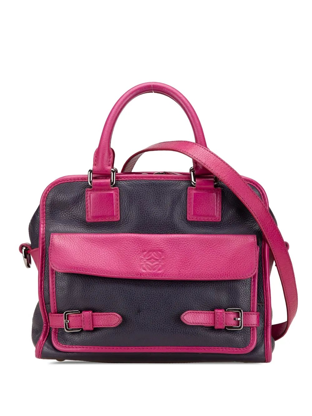 2015 Grained Bicolor Calfskin Cruz satchel
