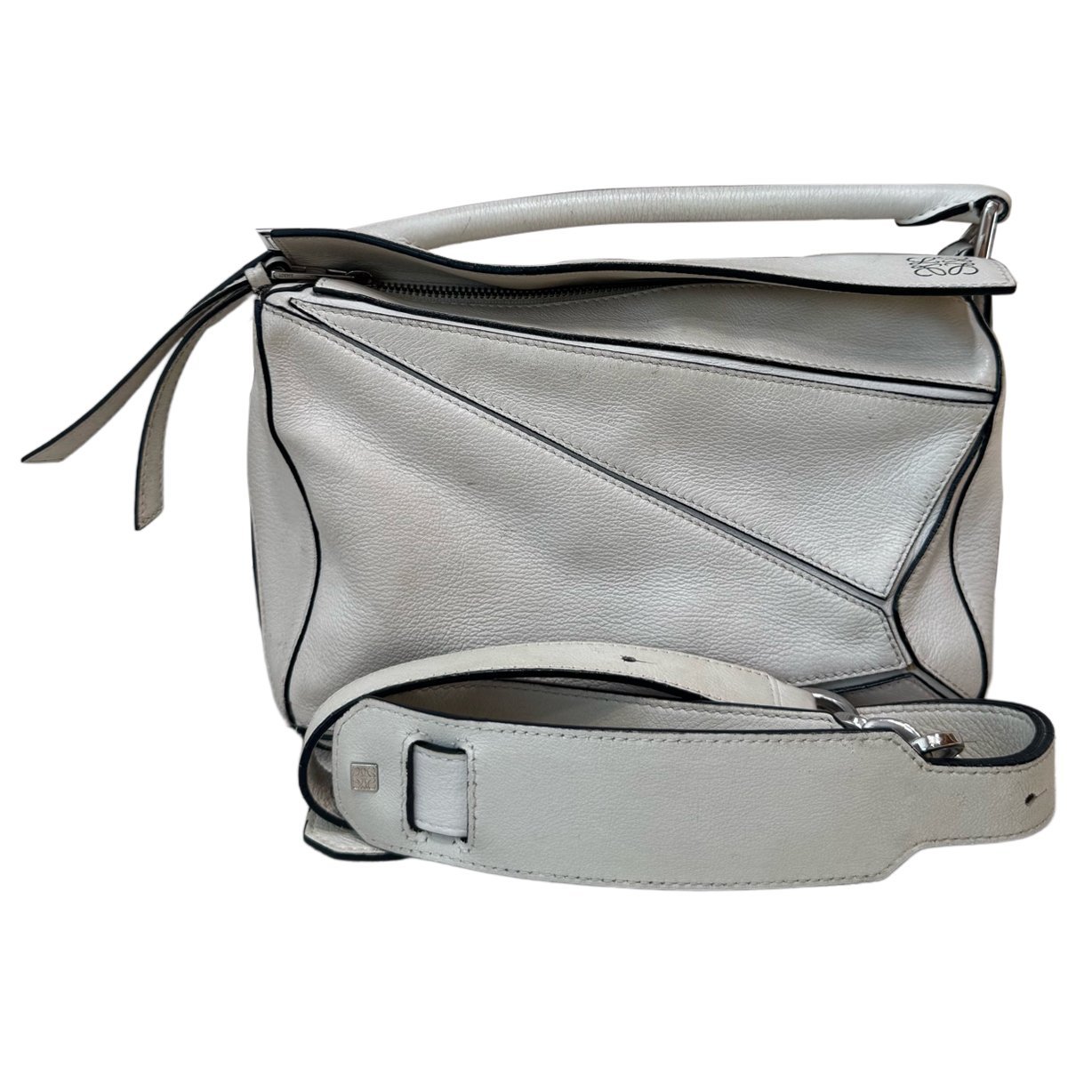 Puzzle leather handbag