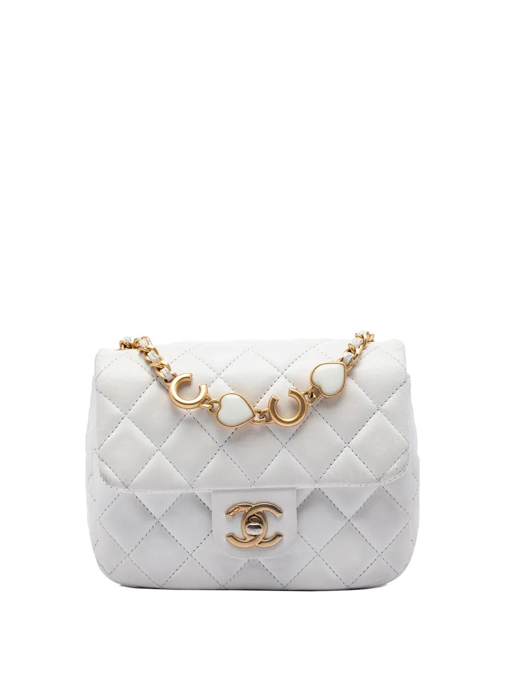 2021-2026 Mini Square Classic Lambskin Enamel Coco Hearts Single Flap crossbody bag