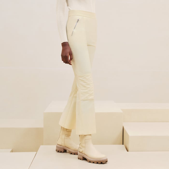 Jaune Pastel High-waisted Bootcut Quilted Biker Pants
