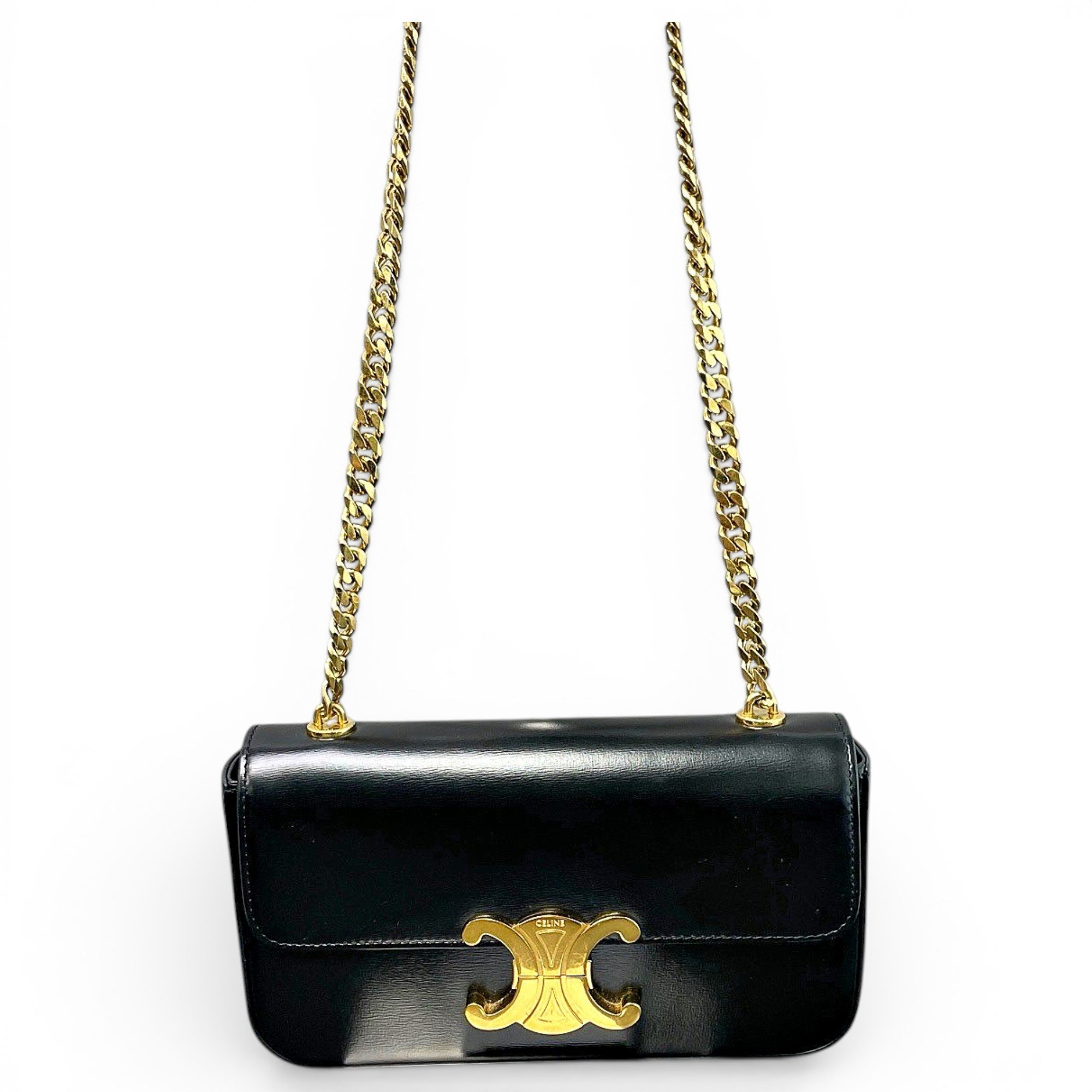 Triomphe chain leather crossbody bag