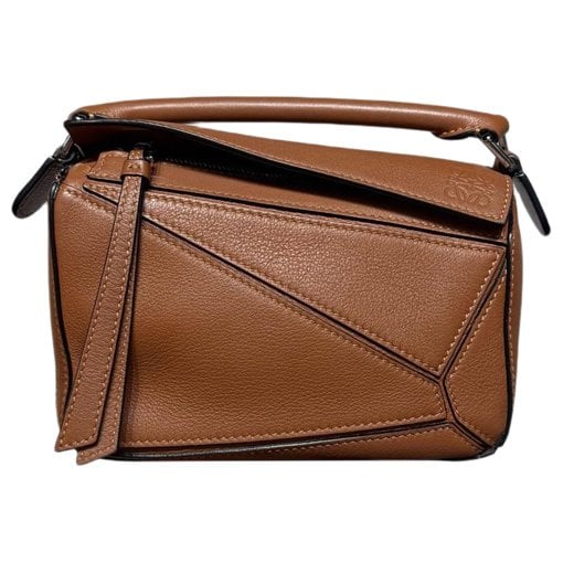 Puzzle leather handbag