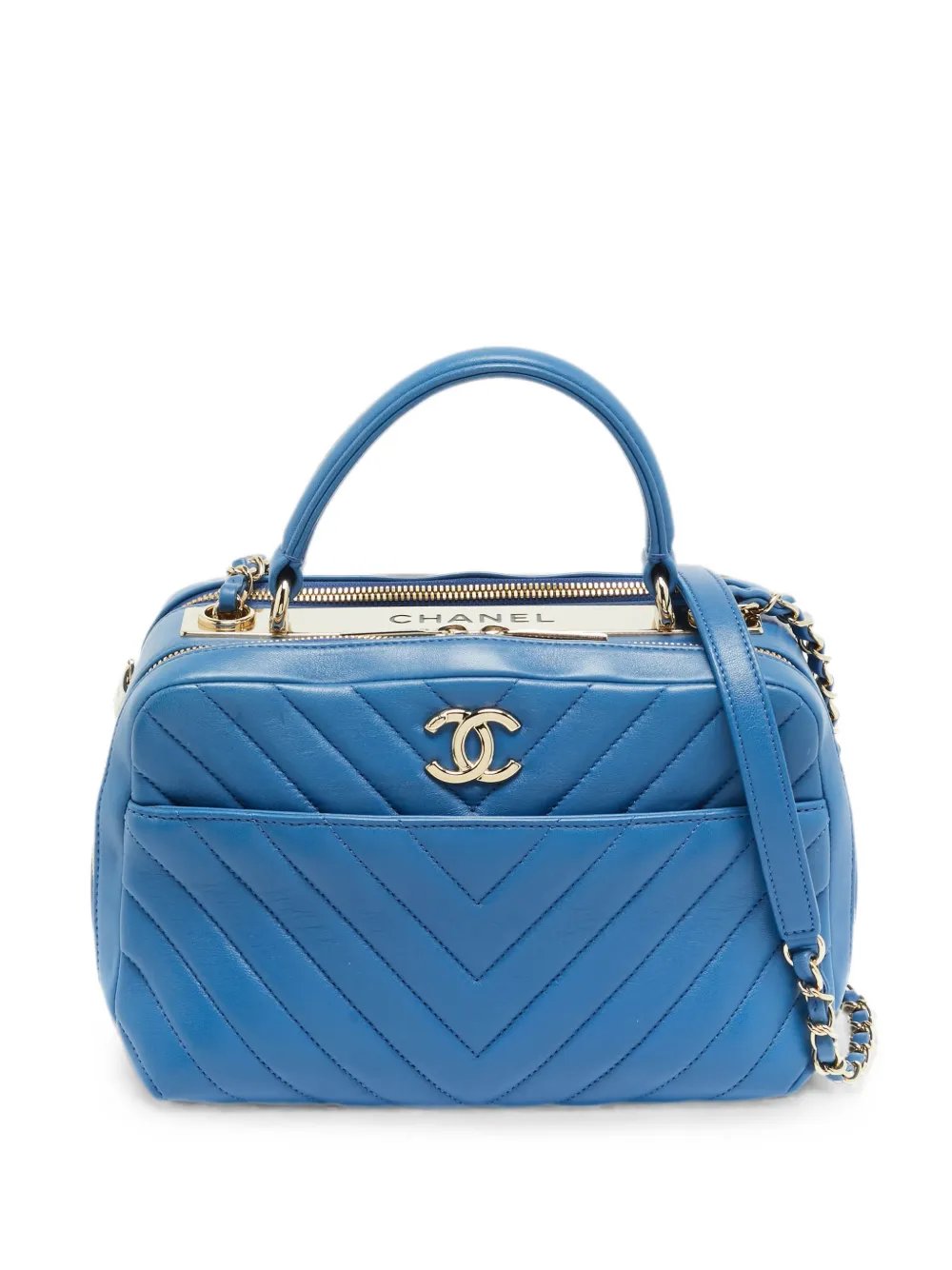 Trendy CC chevron-quilted tote bag