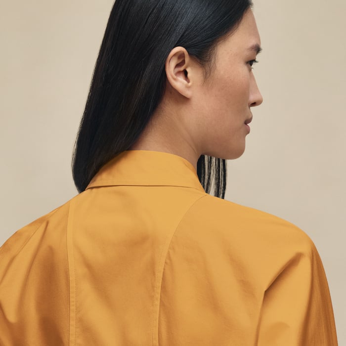 Marron Ocre Equestrian Shirt Dress