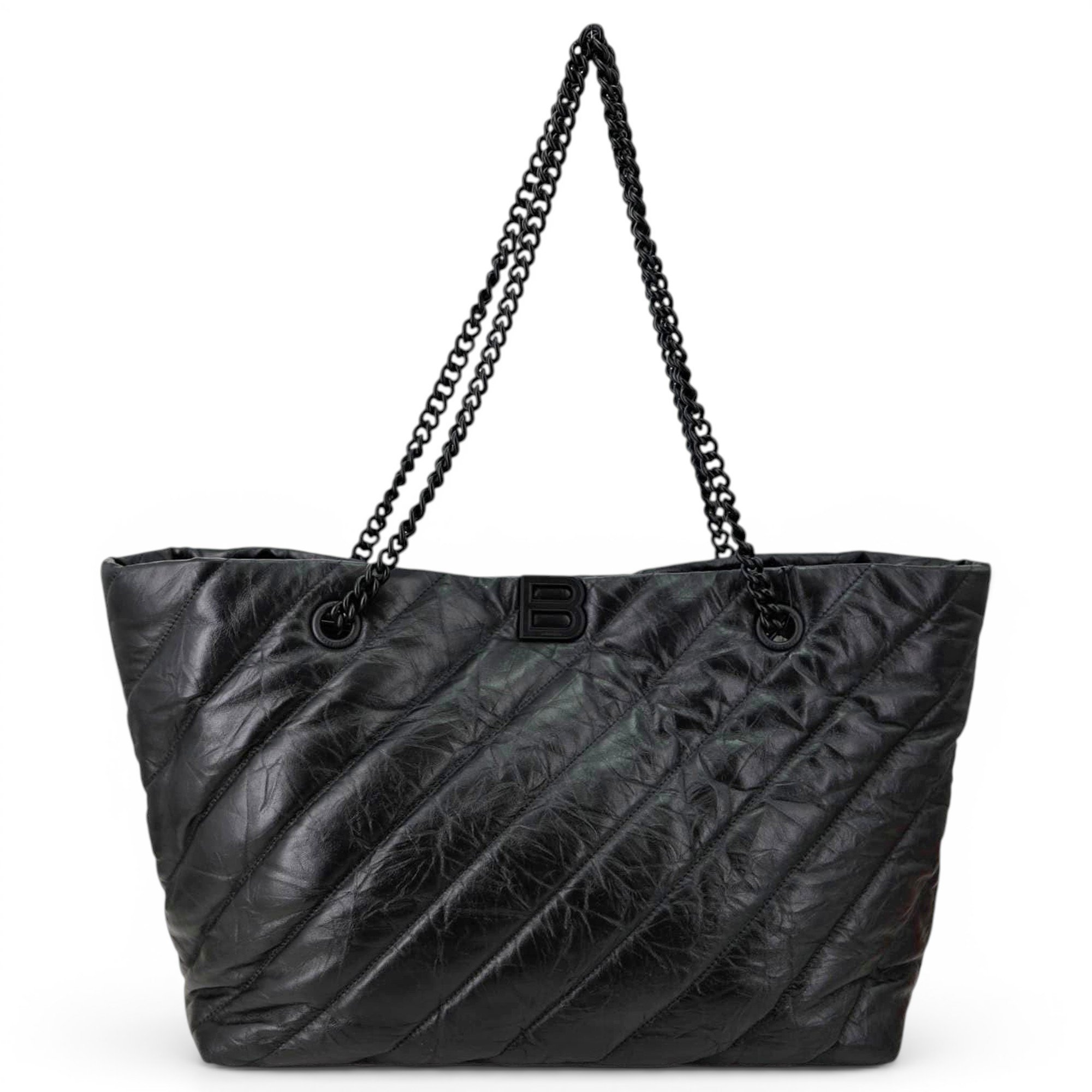 Crush leather tote