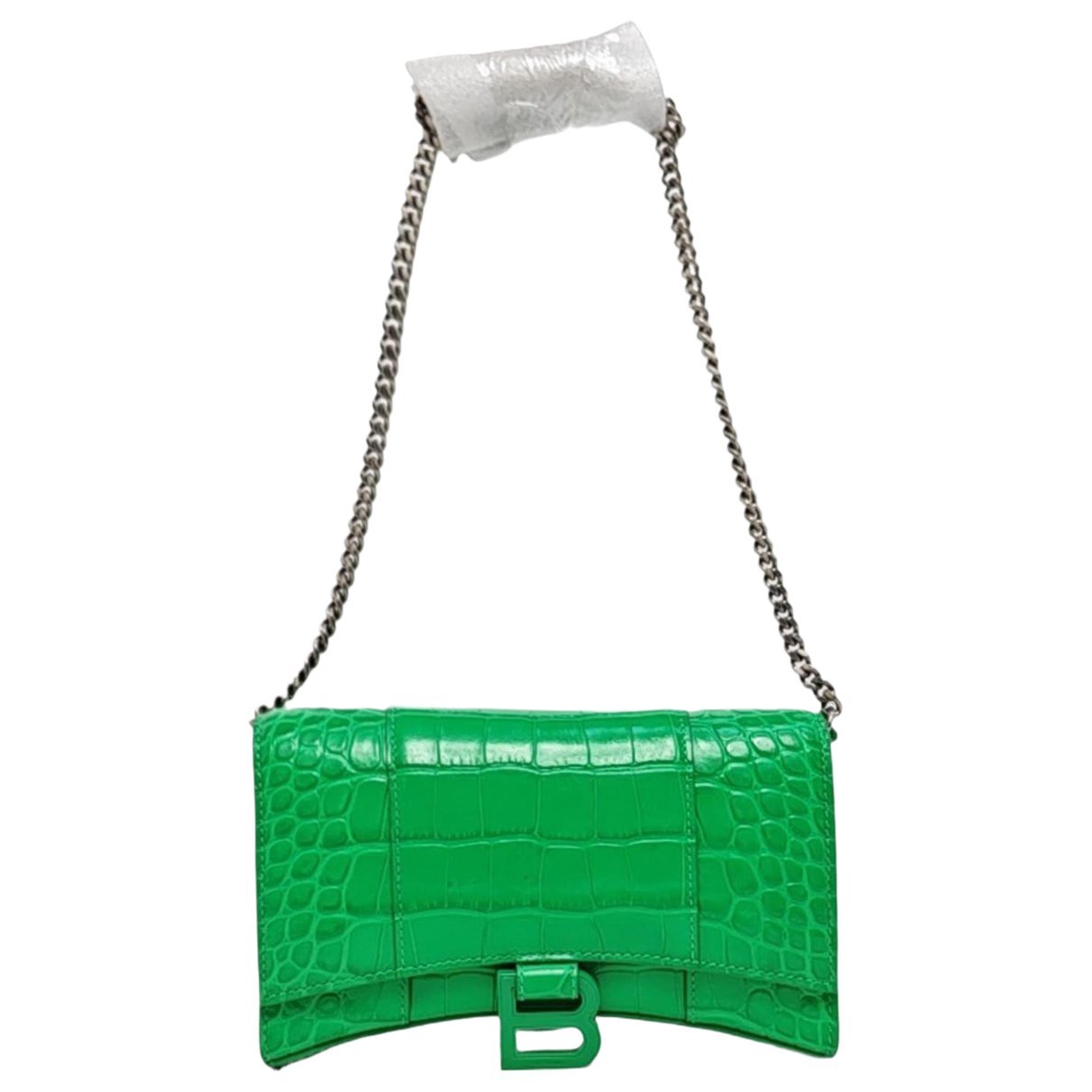 Hourglass leather handbag