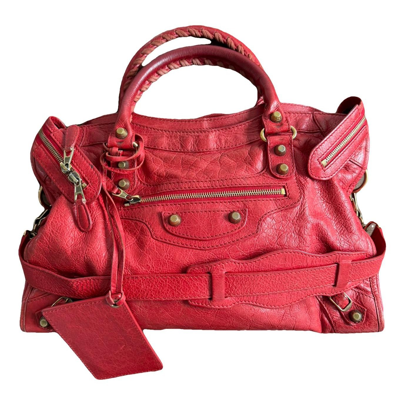 City leather handbag
