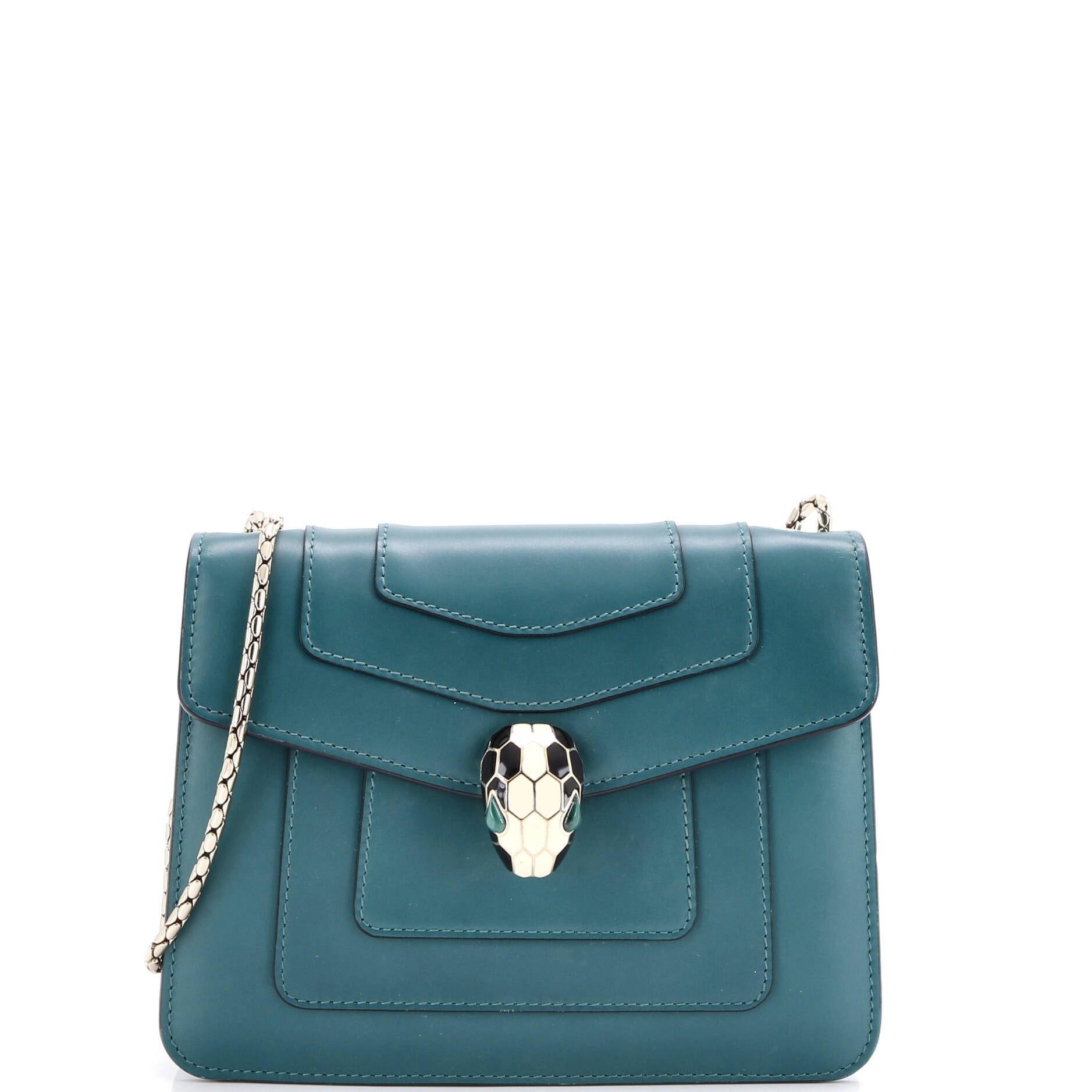 Bvlgari Serpenti Forever Square Shoulder Bag Leather Small