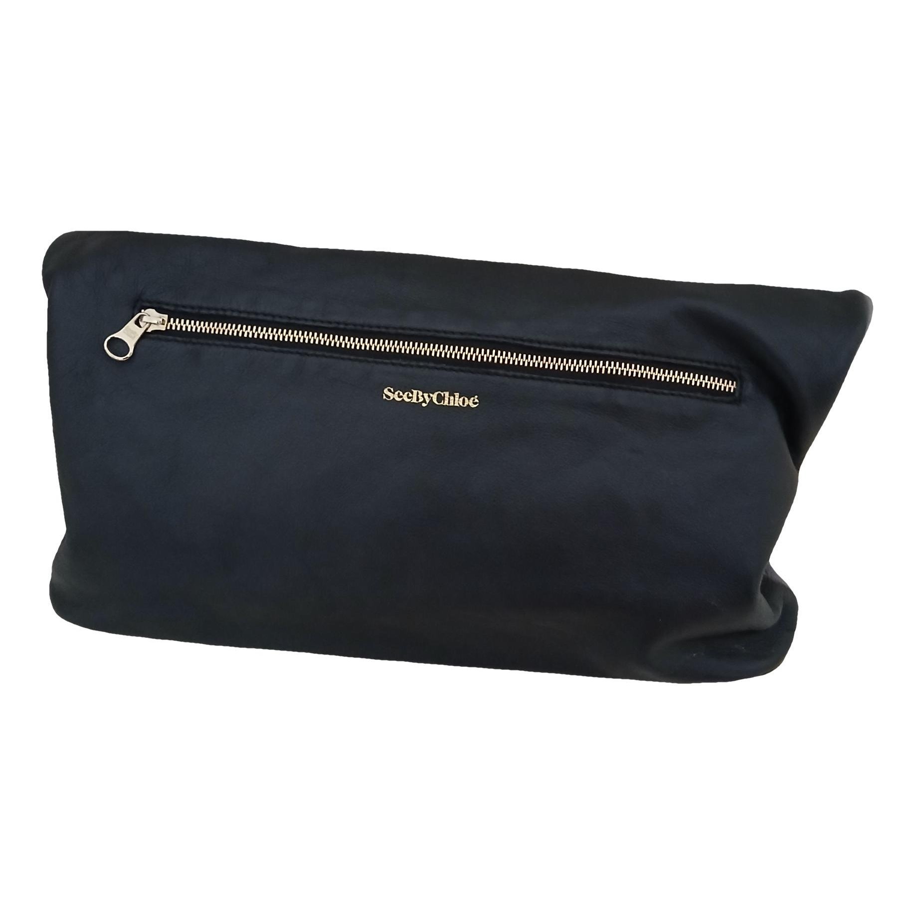 Leather clutch bag