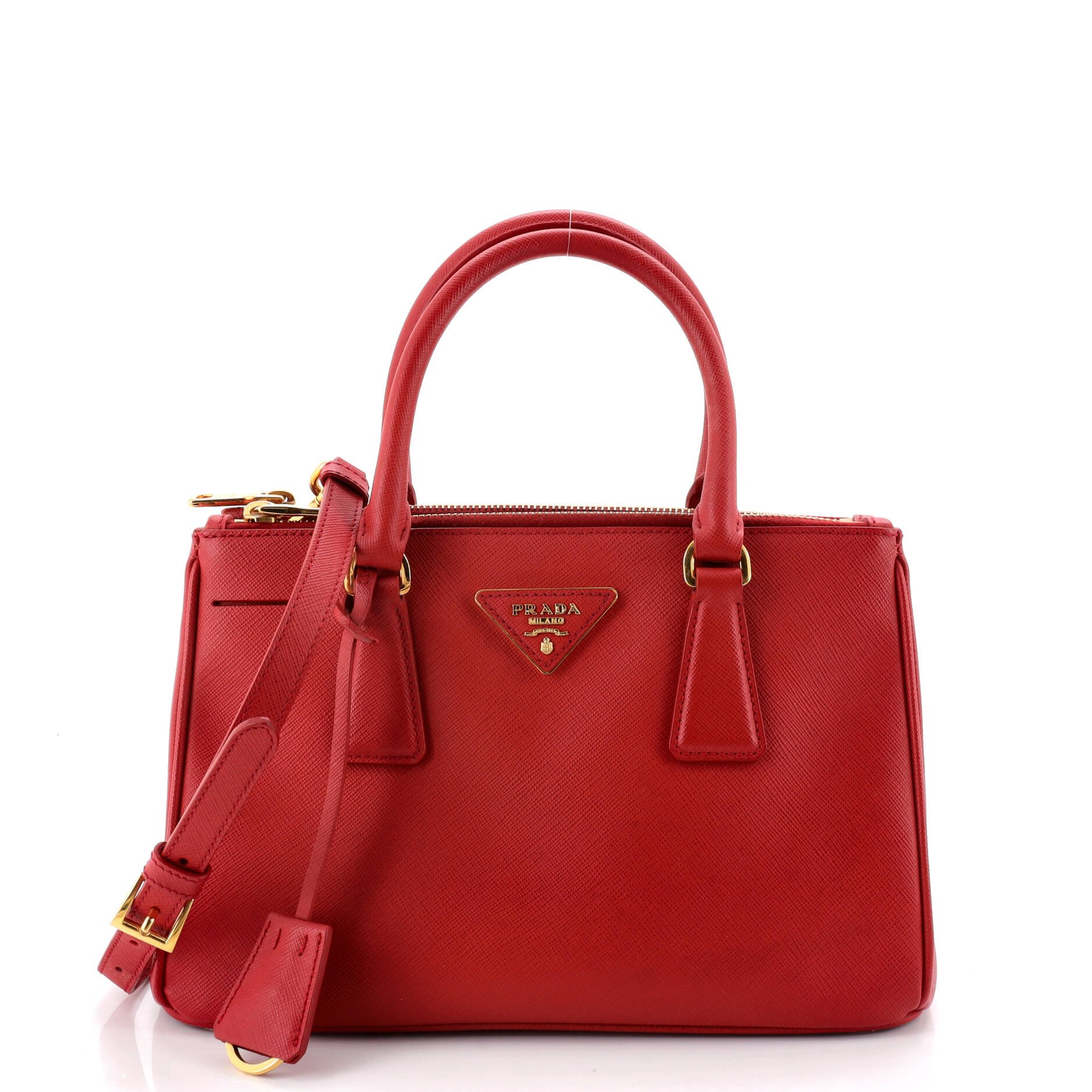 Double Zip Lux Tote Saffiano Leather Small