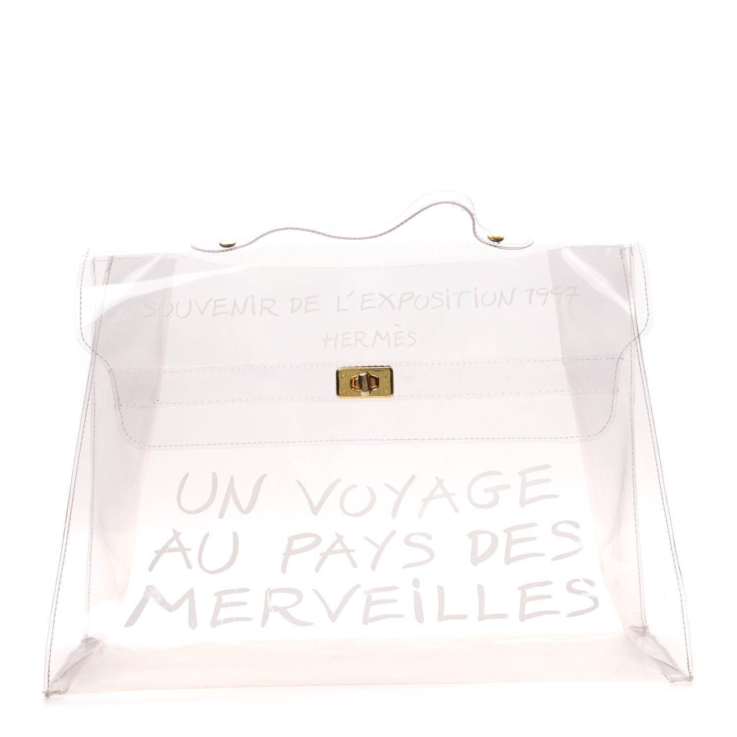 Hermes Vinyl Souvenir De L'Exposition Kelly Transparent