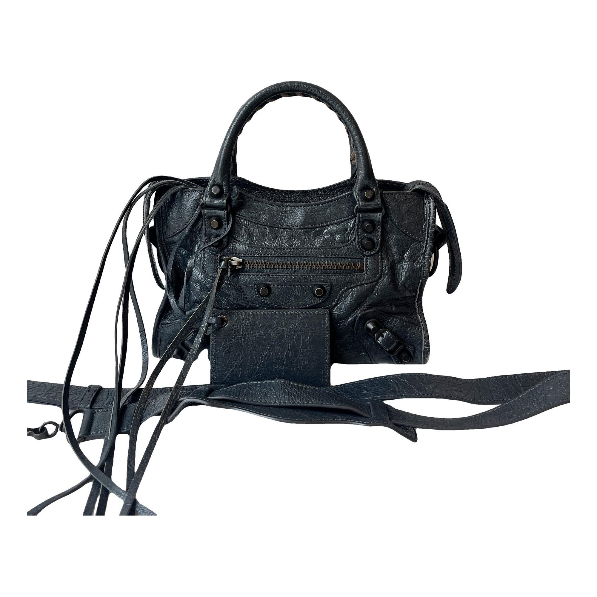 City leather handbag