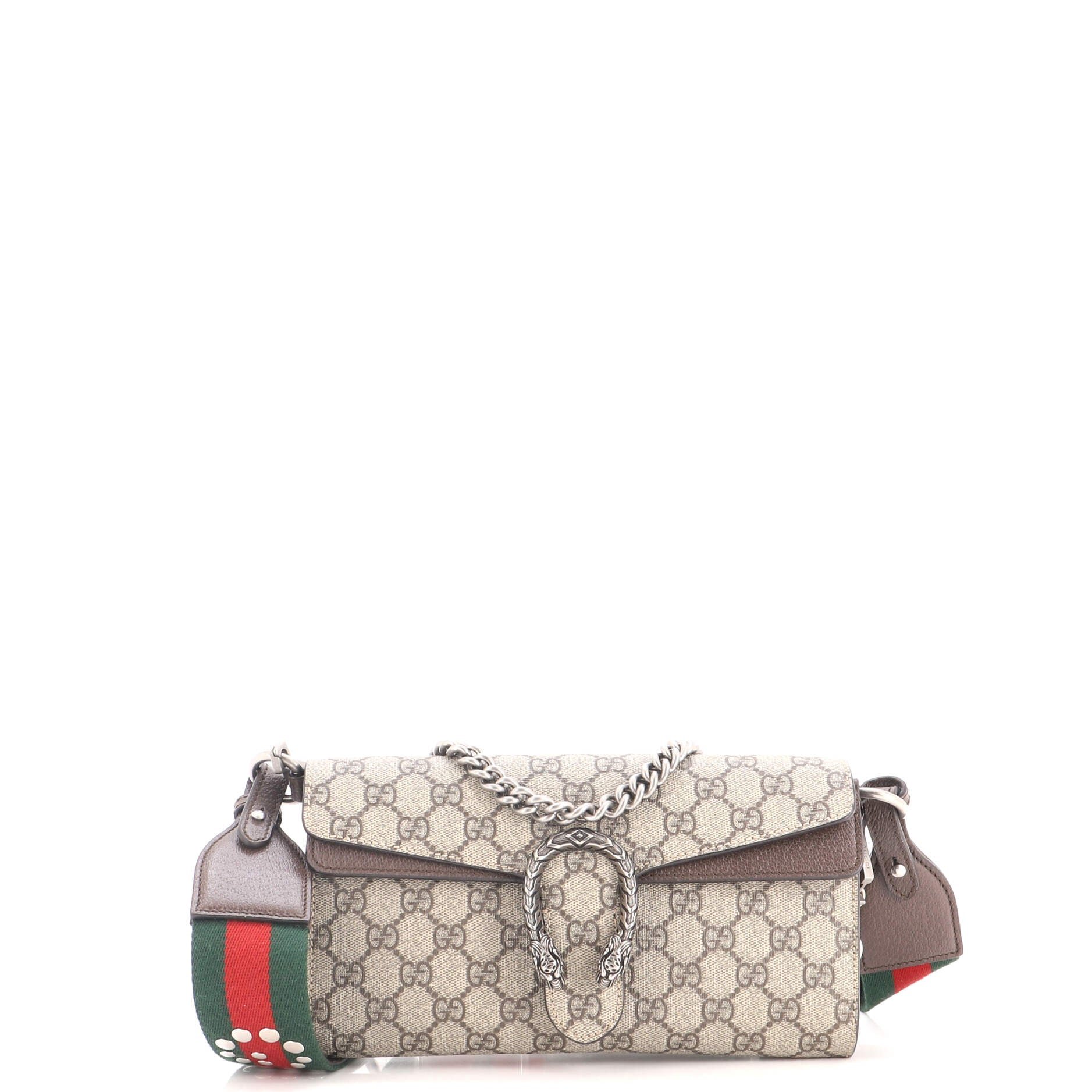 Dionysus East-West Flap Bag GG Coated Canvas Small
