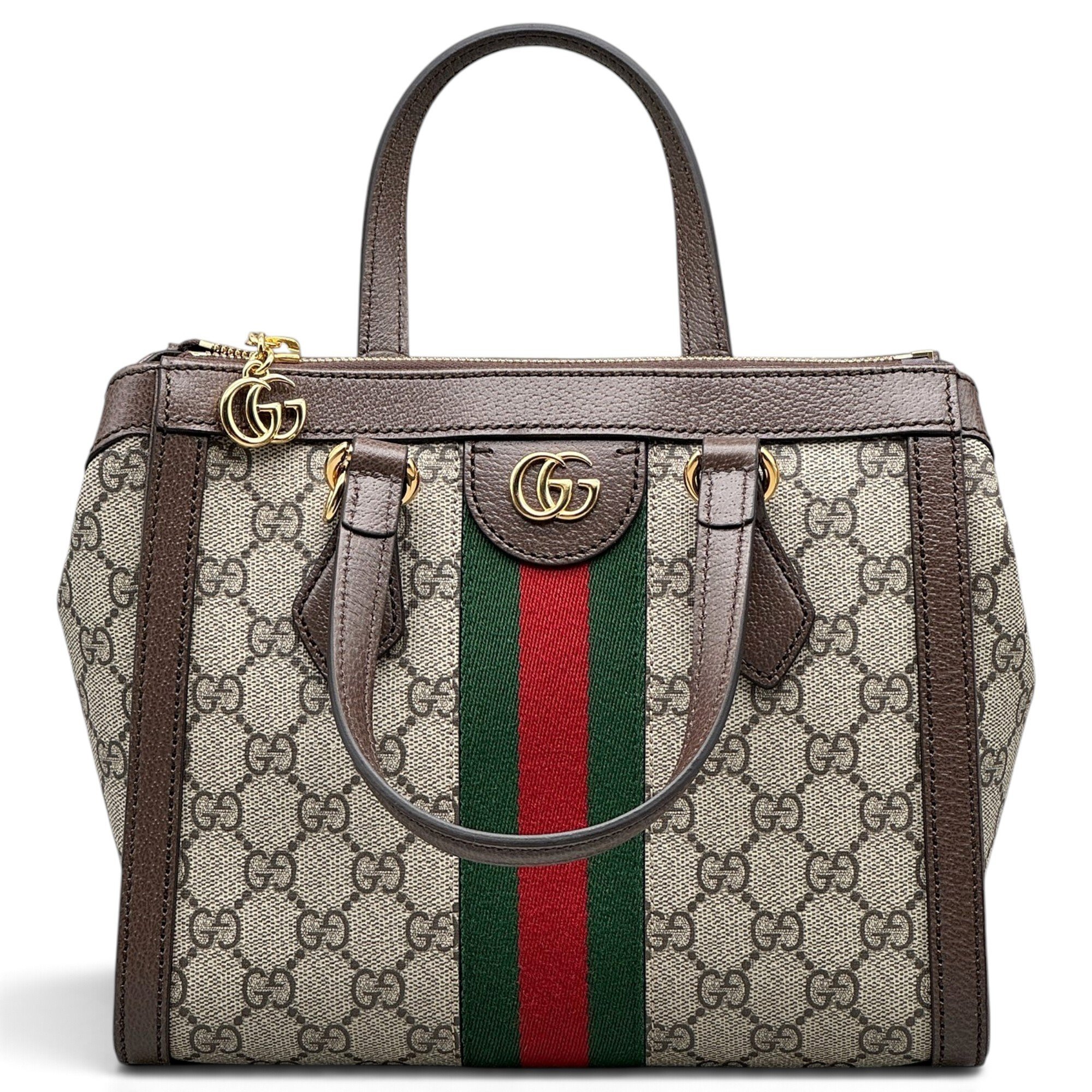 Ophidia Top Handle leather handbag