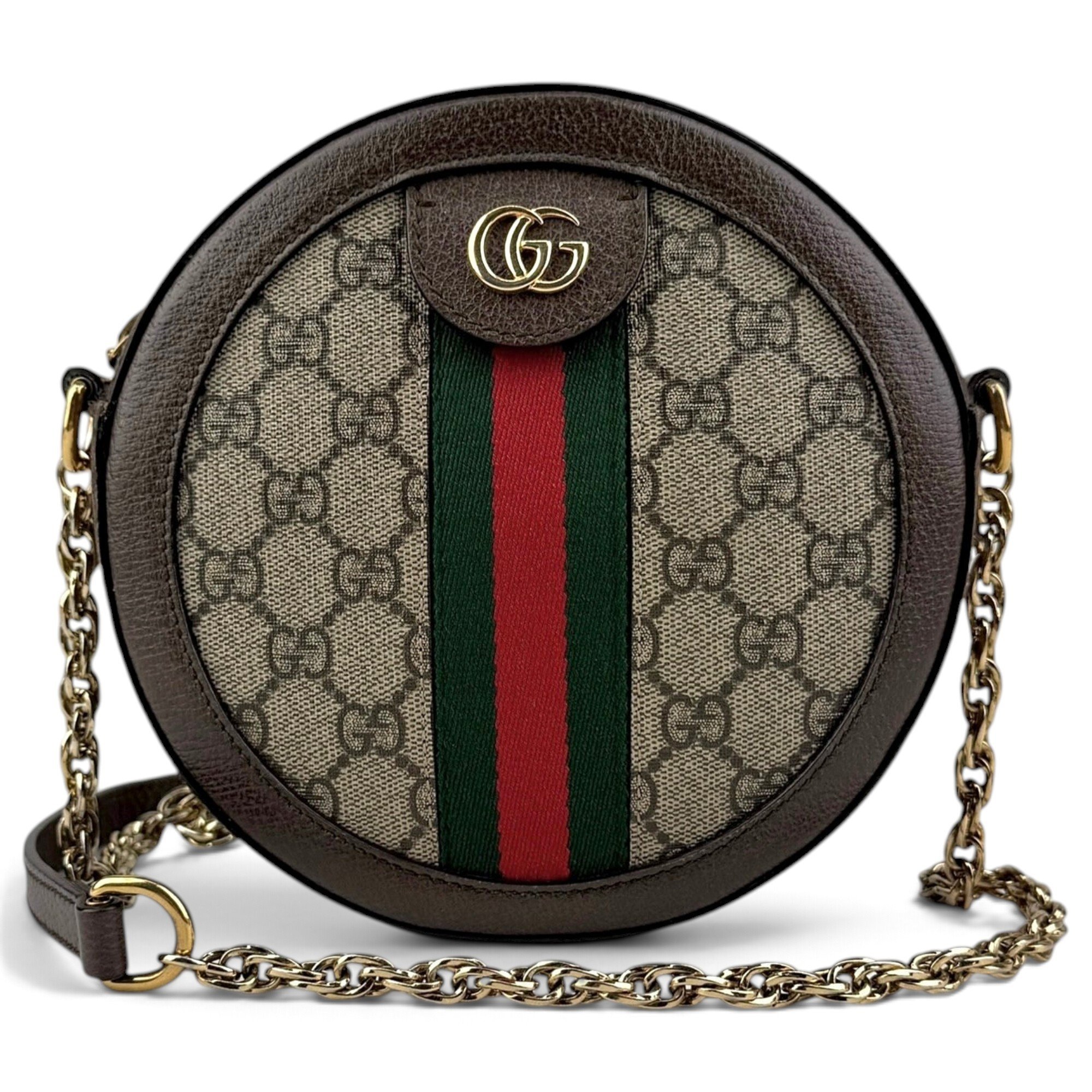 Ophidia Round leather crossbody bag