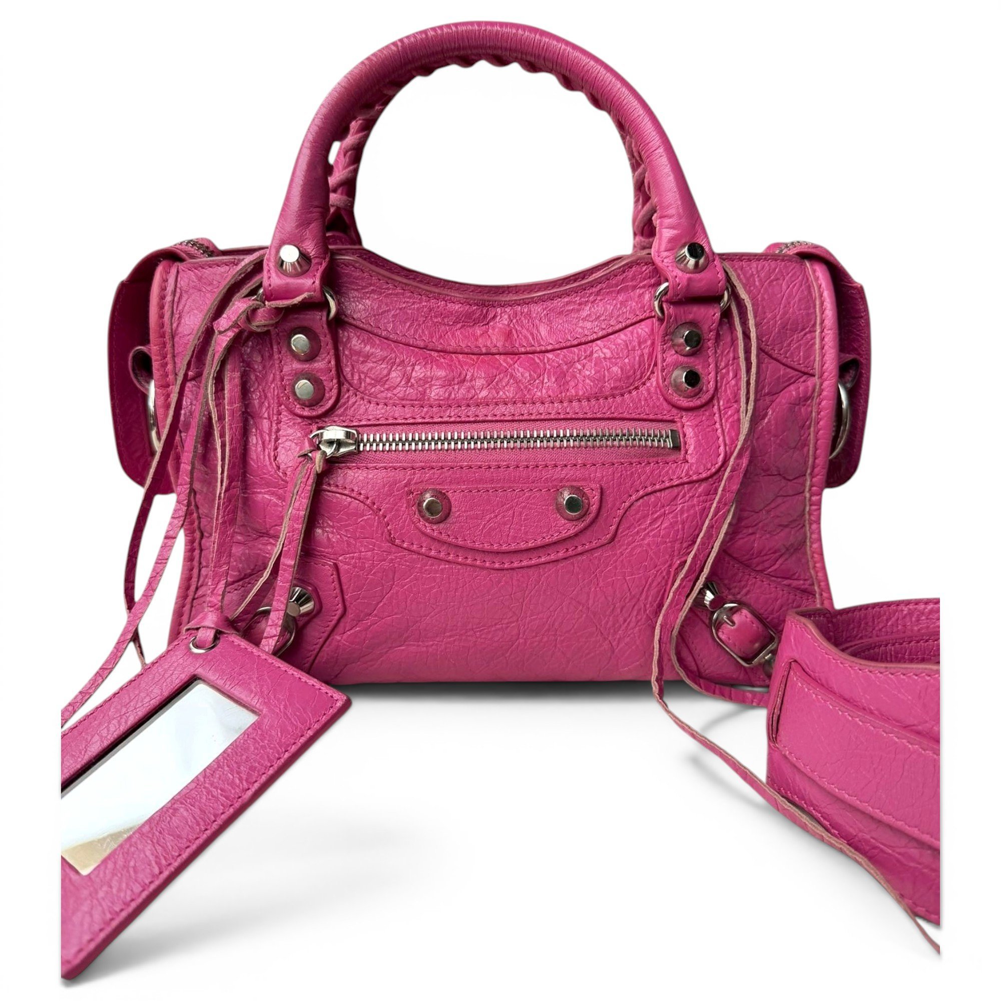 City leather handbag