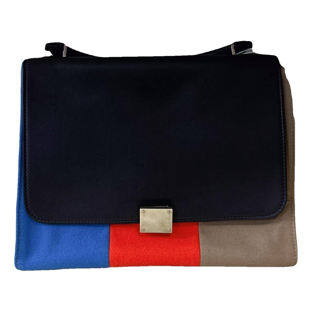 Trapèze leather handbag