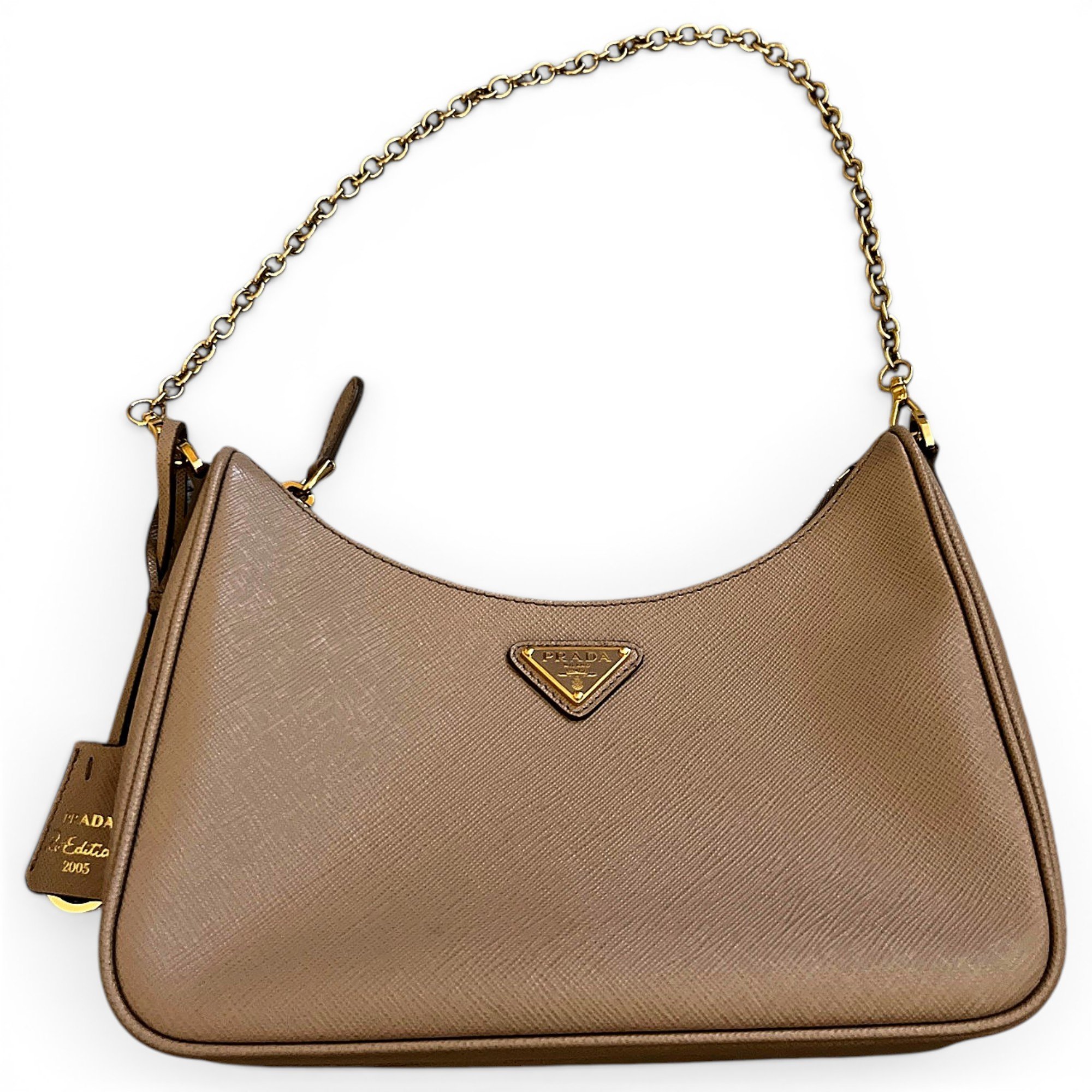 Re-edition leather handbag