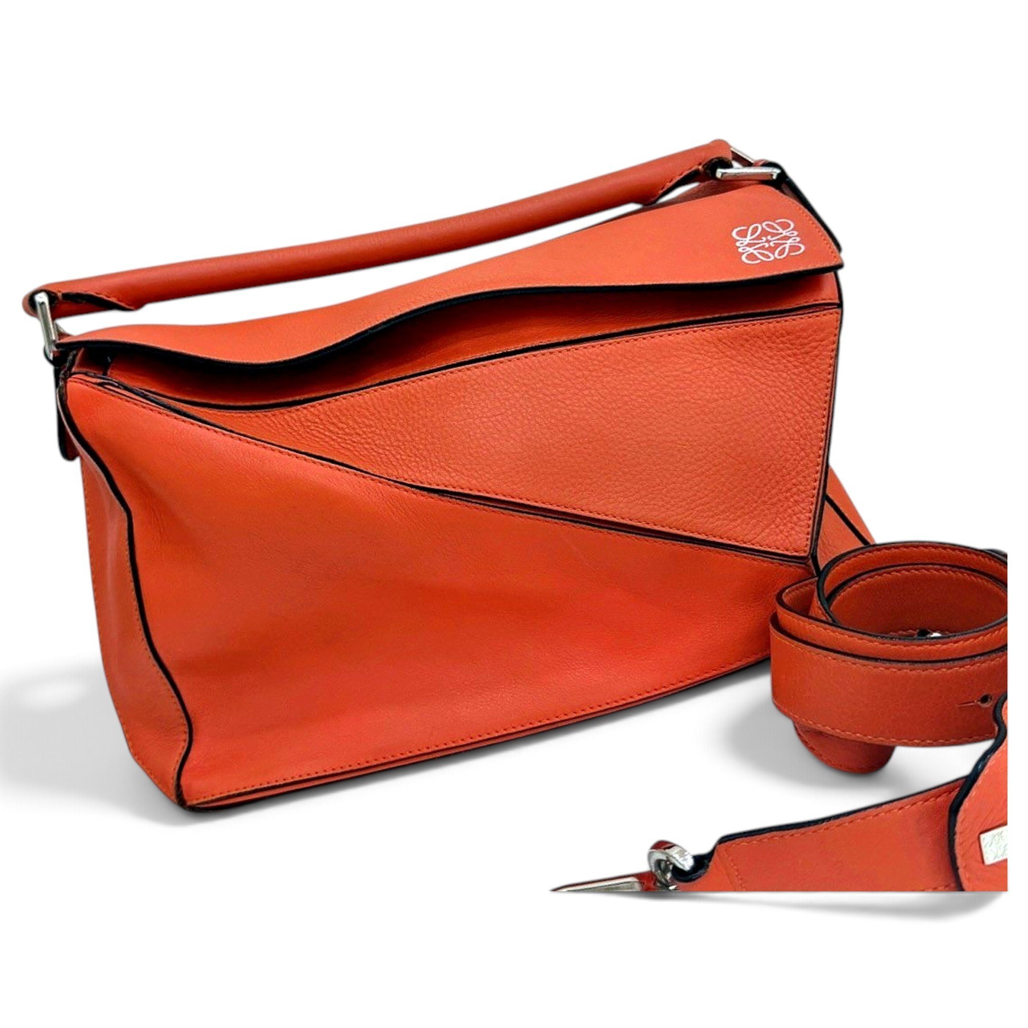 Puzzle leather handbag