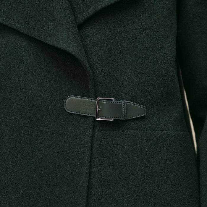 Vert Anglais Cashmere Coat With Shawl Collar