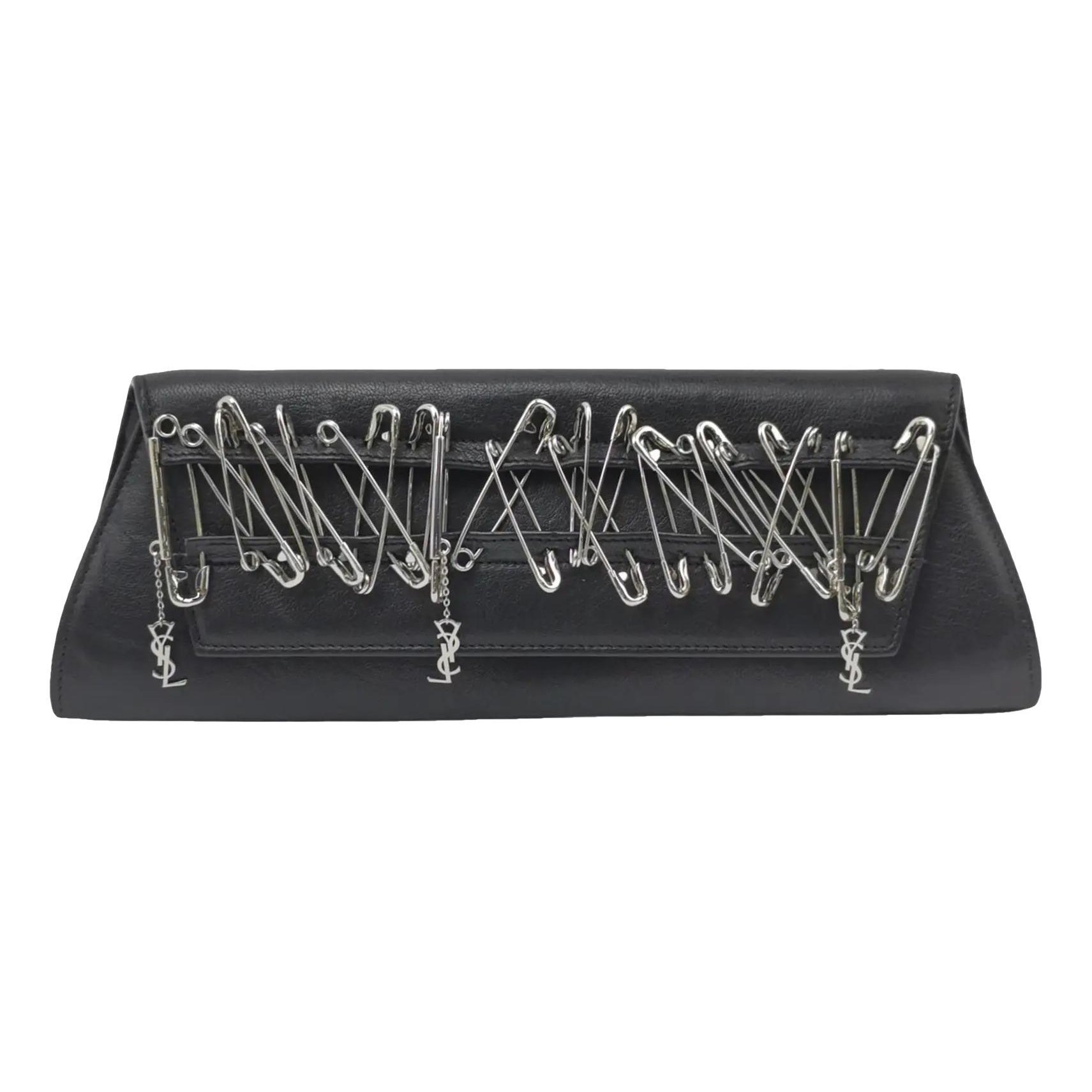 Leather clutch bag