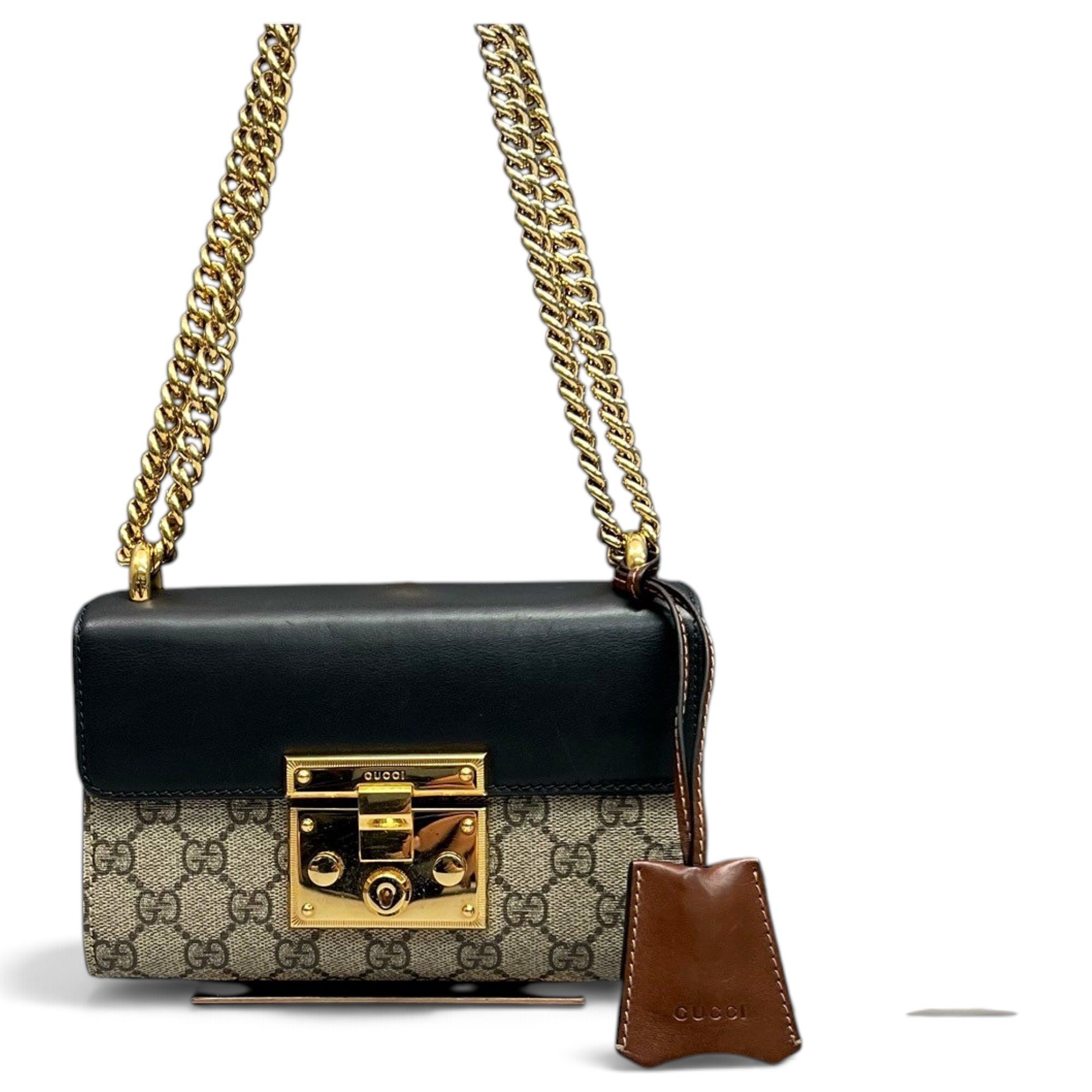 Padlock leather handbag