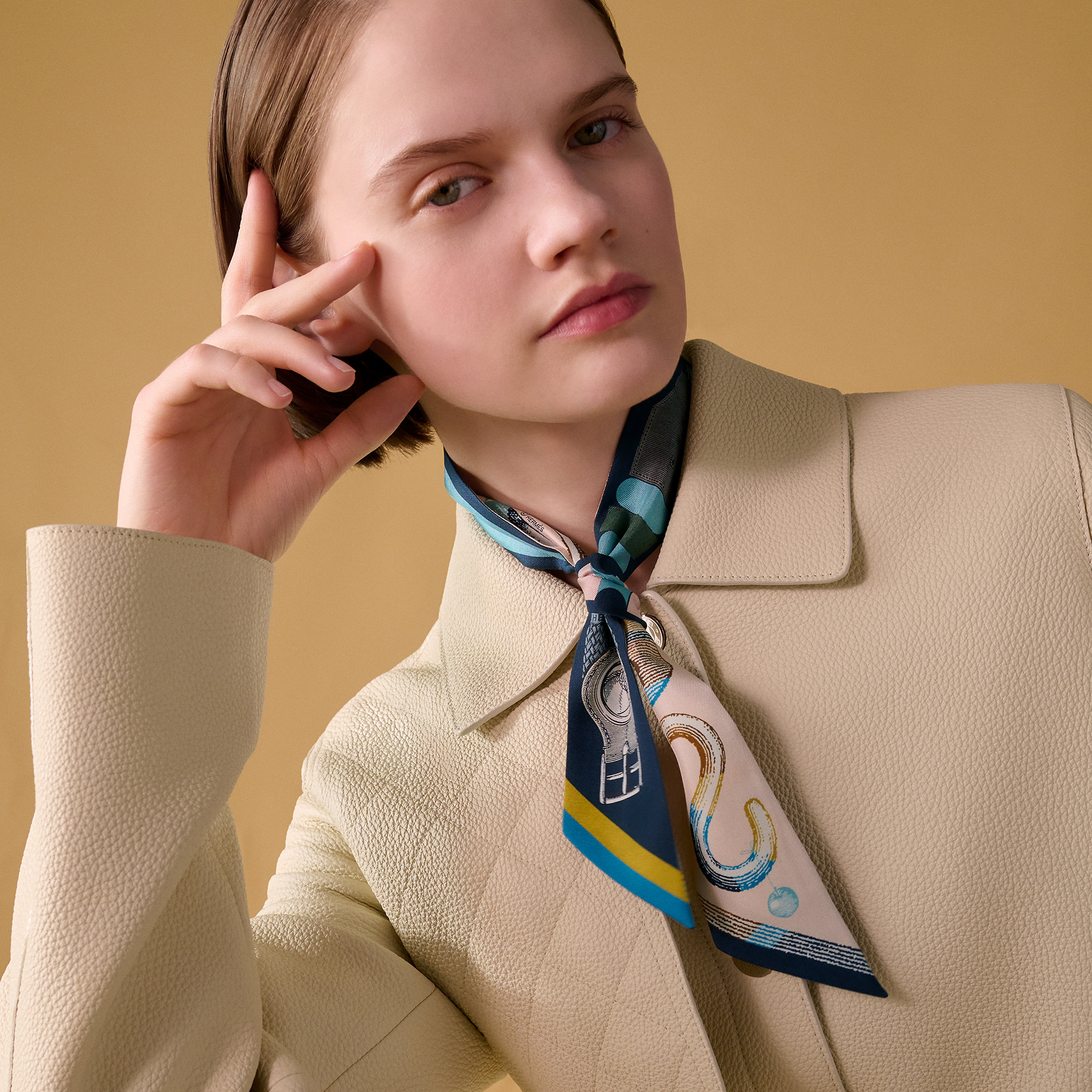 Hermès Inventaire Poetique de Brides a Bloc Twilly Mastic/Bleu