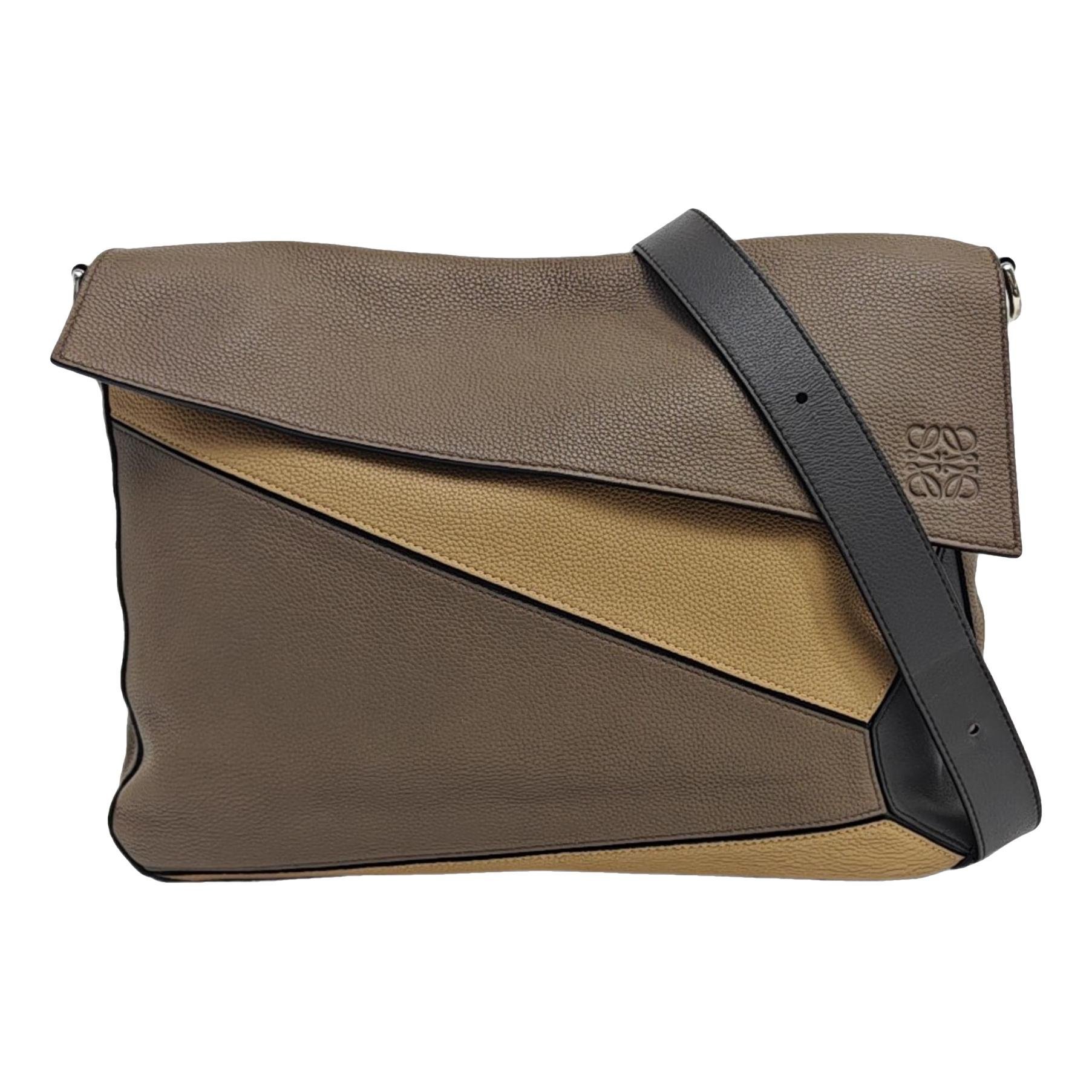 Puzzle leather crossbody bag