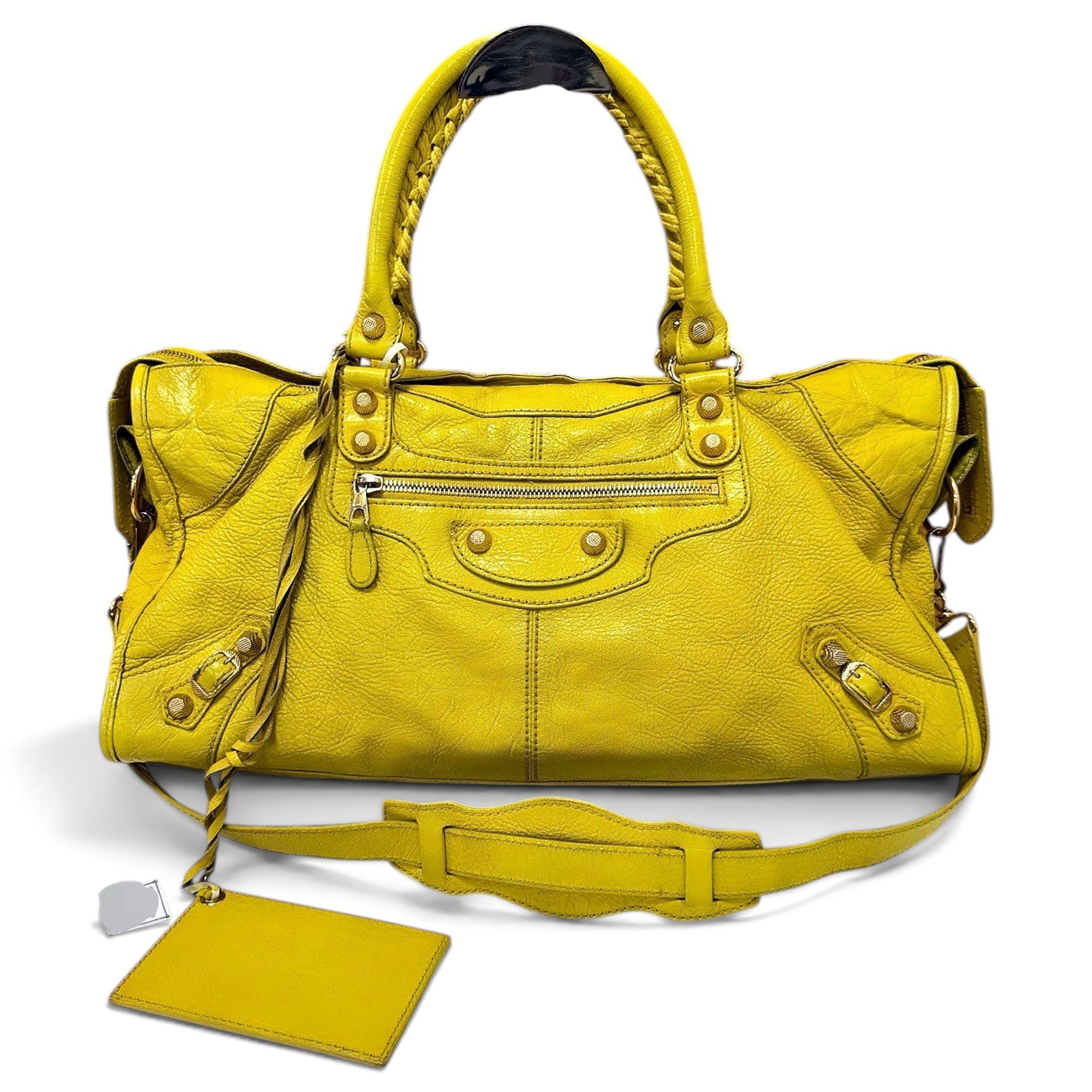 City leather handbag
