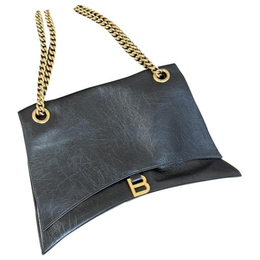 Crush leather handbag
