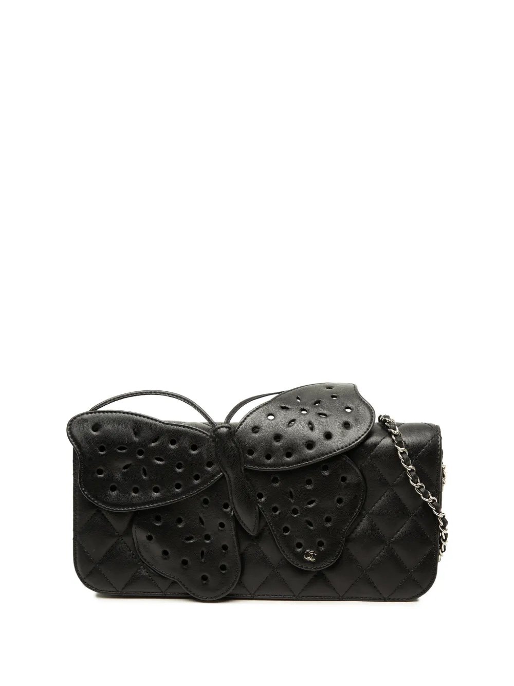 2010-2011 Quilted Lambskin Butterfly Clutch With Chain crossbody bag